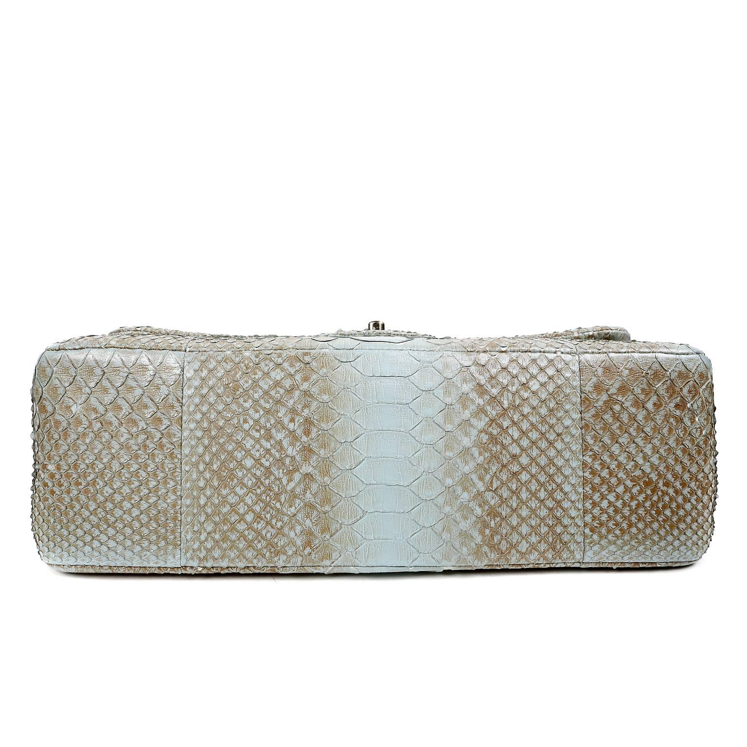 Chanel Degrade Python Jumbo Classic- Marrone e Blu In condizioni Nuovo in vendita a Malibu, CA