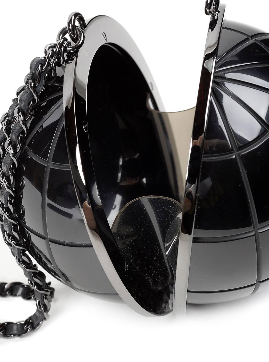 Chanel Black Globe Clutch- Runway collectible 1