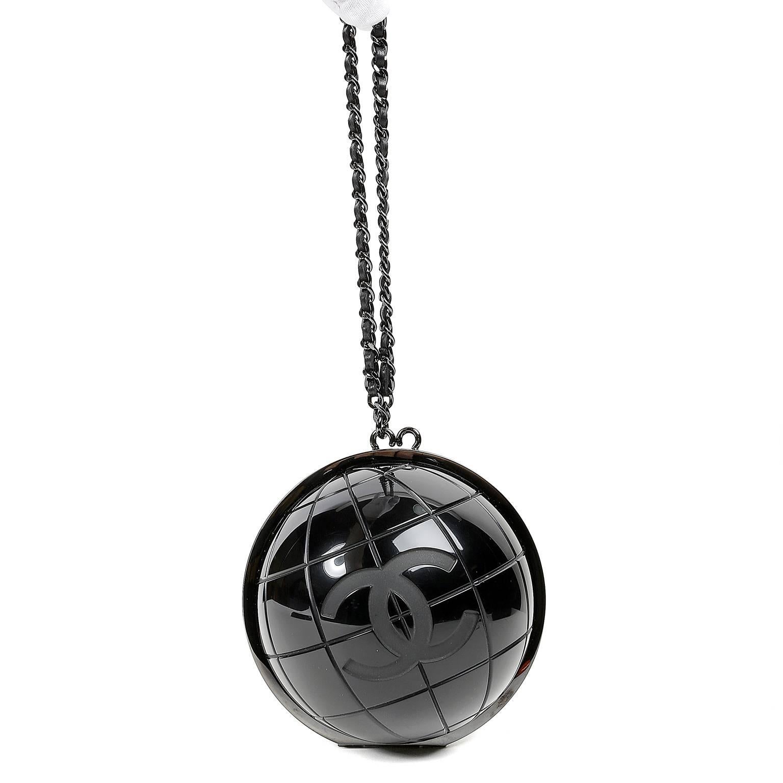 Chanel Black Globe Clutch- Runway collectible 4