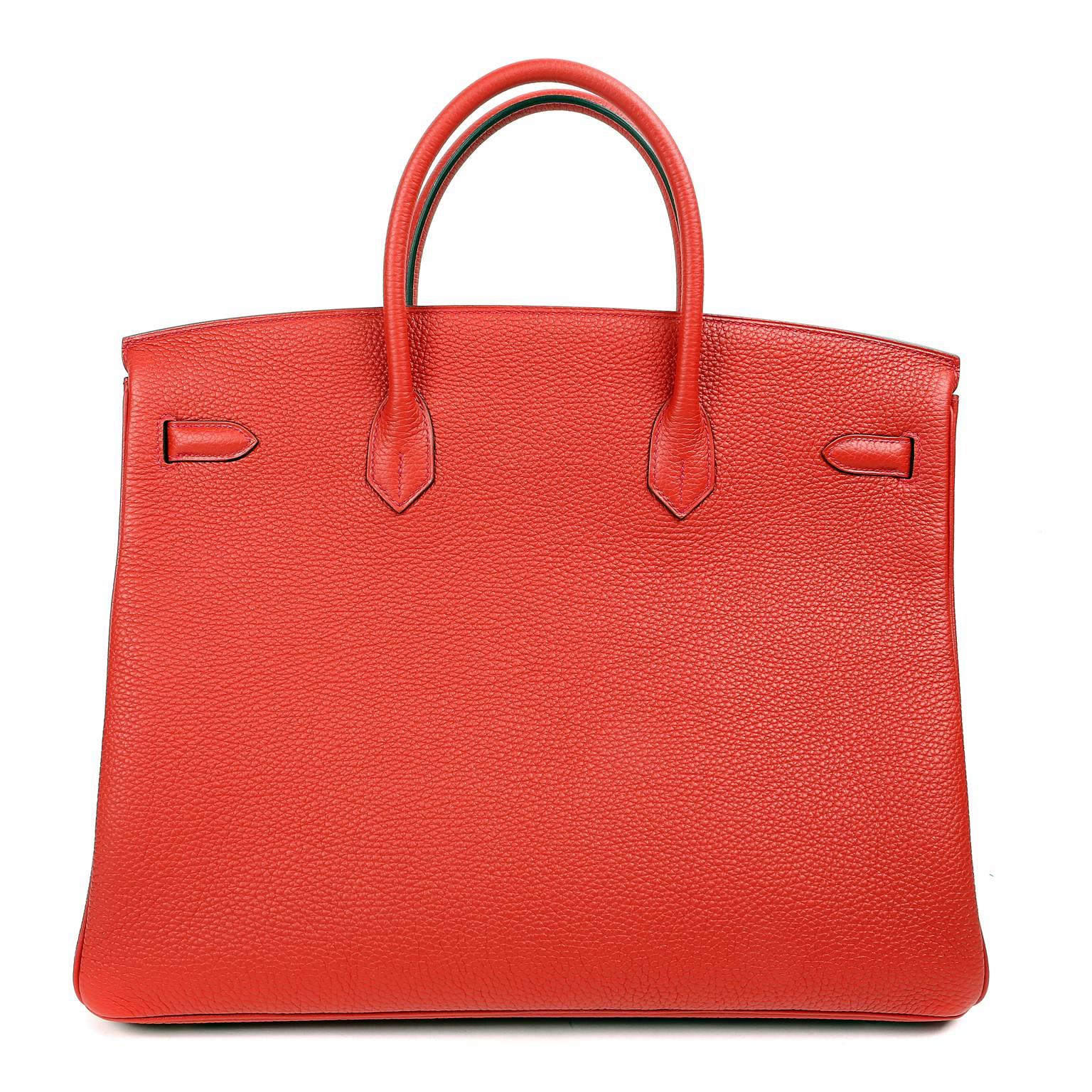 Hermès Rouge Tomate Togo 40 cm Birkin - Red with GHW In New Condition In Malibu, CA