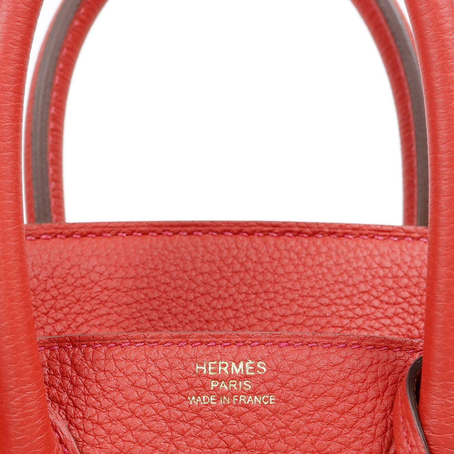 Hermès 25 cm Geranium Red Togo Birkin Bag with Gold HW 2