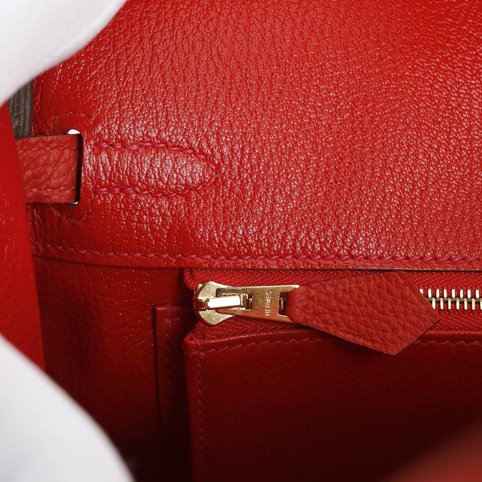 Hermès 25 cm Geranium Red Togo Birkin Bag with Gold HW 4