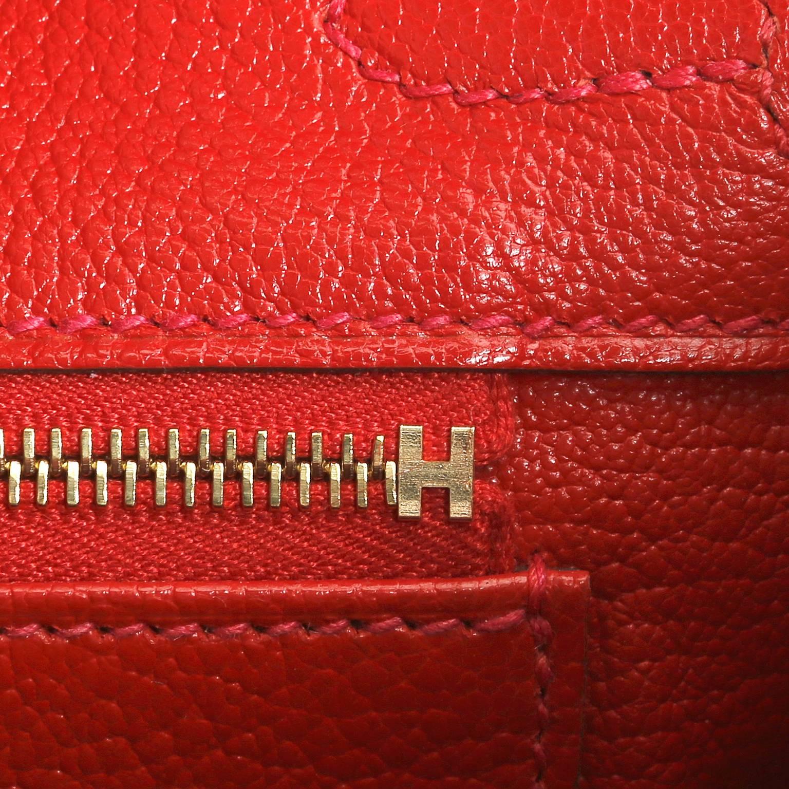 Hermès 25 cm Geranium Red Togo Birkin Bag with Gold HW 5