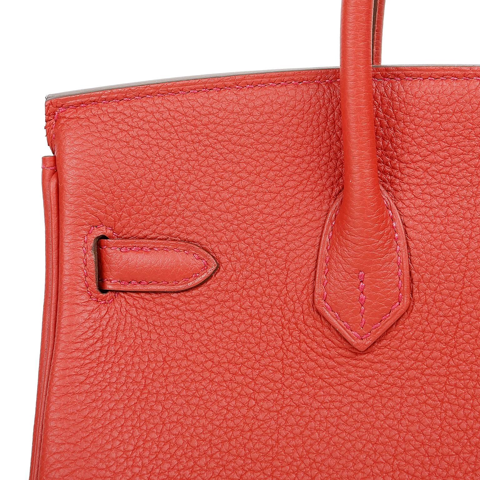 Hermès 25 cm Geranium Red Togo Birkin Bag with Gold HW 6