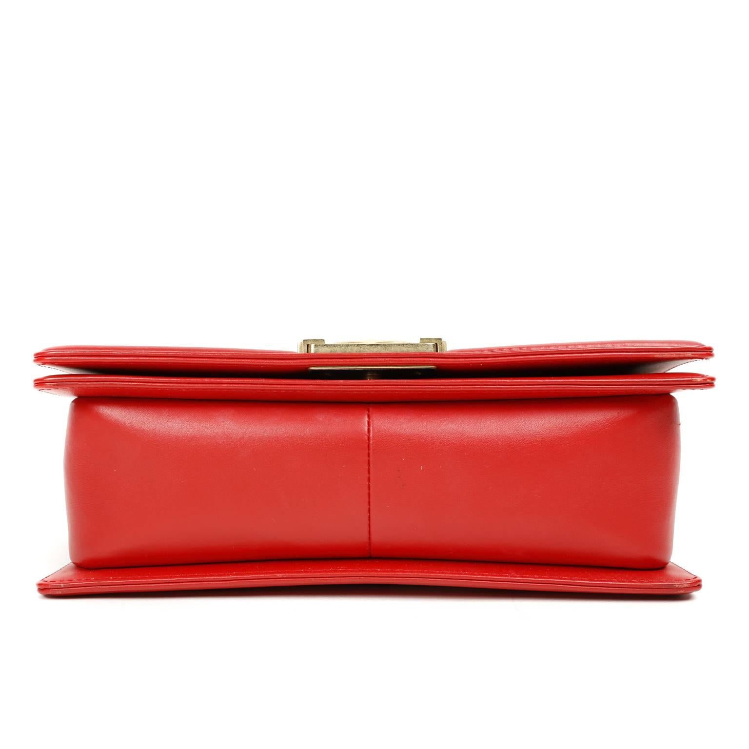 Chanel Red Python Medium Boy Bag at 1stDibs | chanel red python bag ...