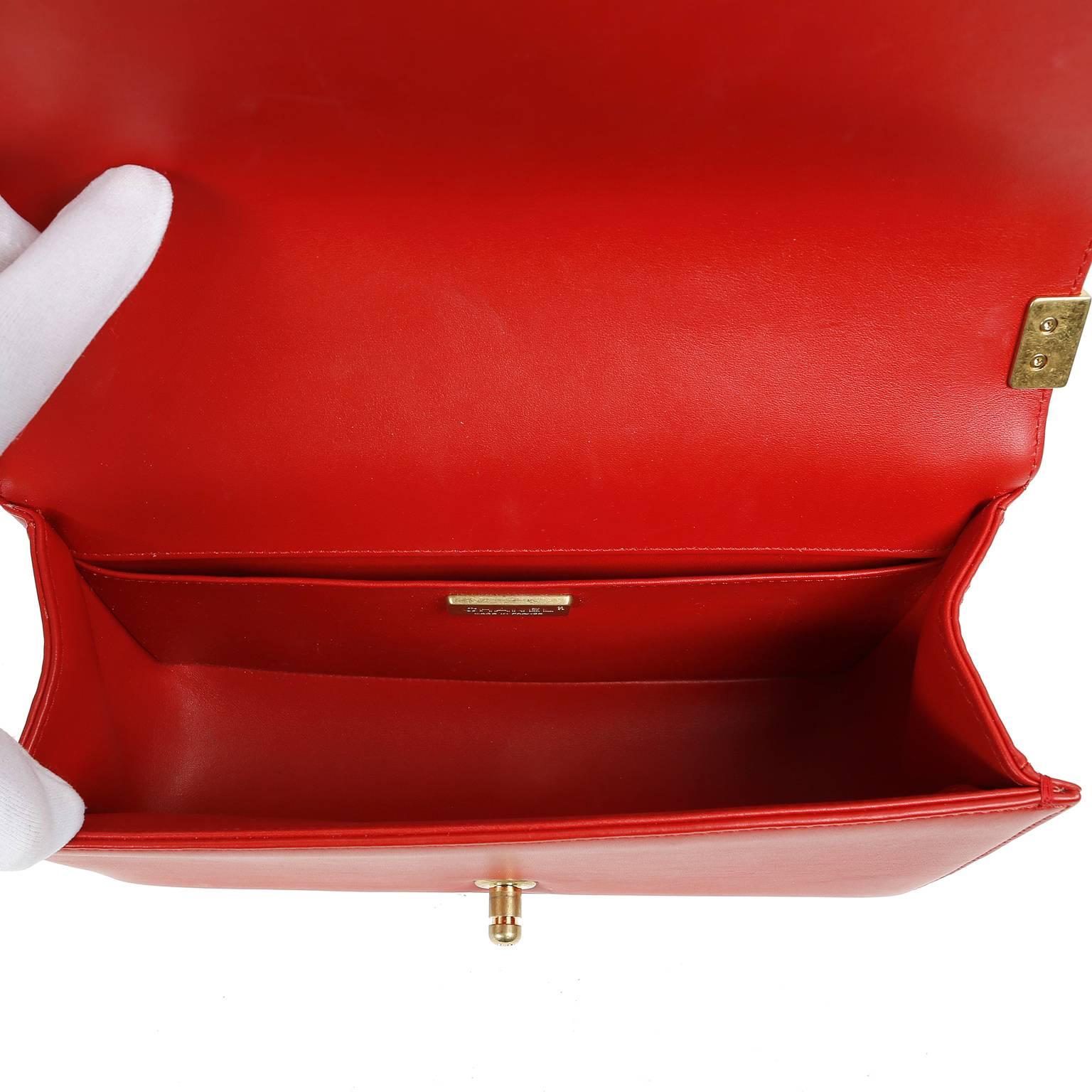 Chanel Red Python Medium Boy Bag 1