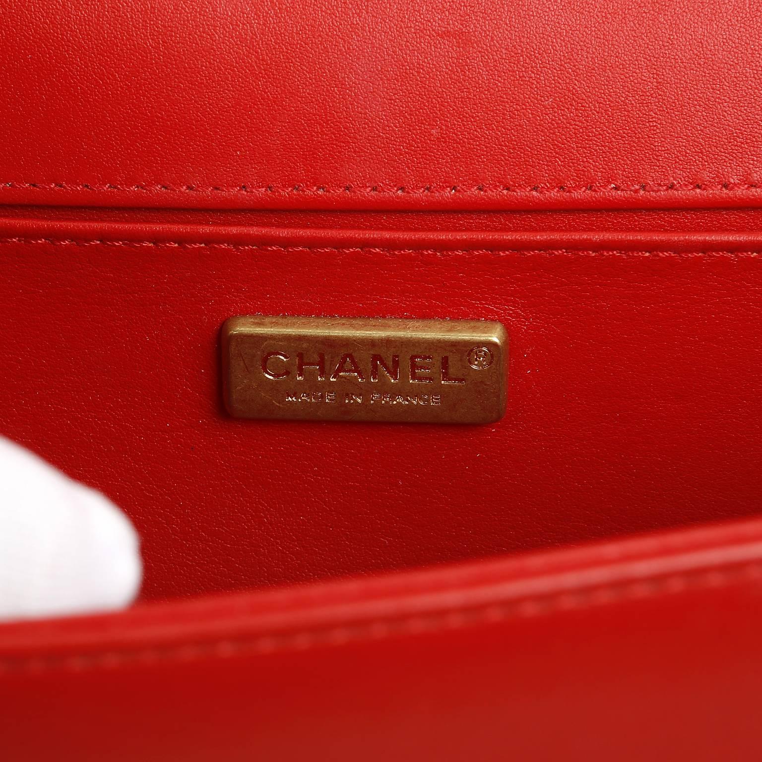 Chanel Red Python Medium Boy Bag 2
