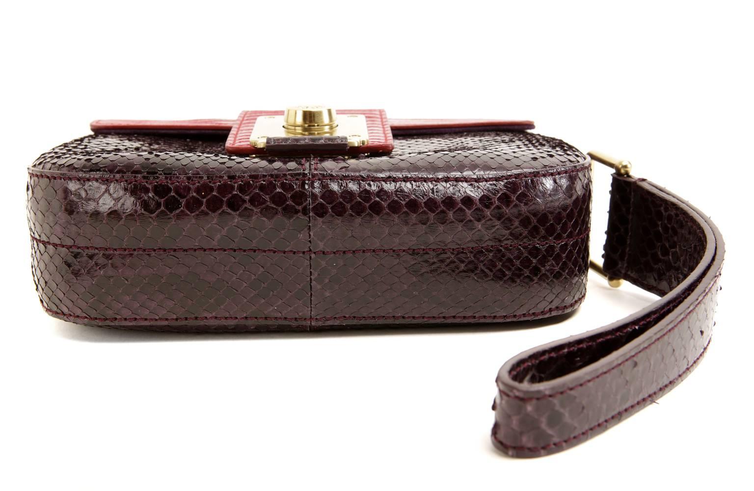 Women's Tods Purple Python and Red Lizard Skin Wristlet For Sale
