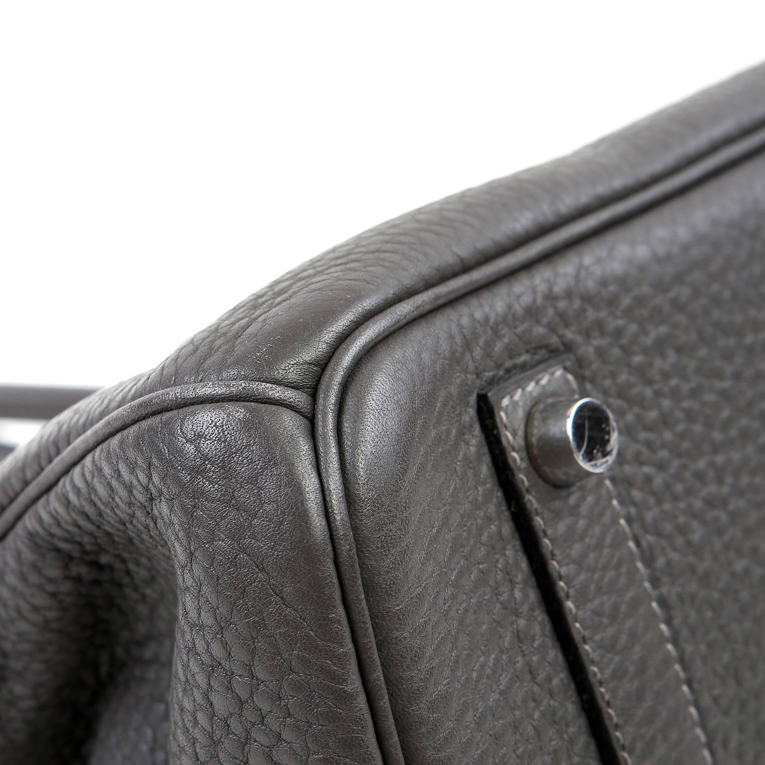 Hermès Graphite Clemence Leather  Birkin- 35 cm, PHW In New Condition In Malibu, CA