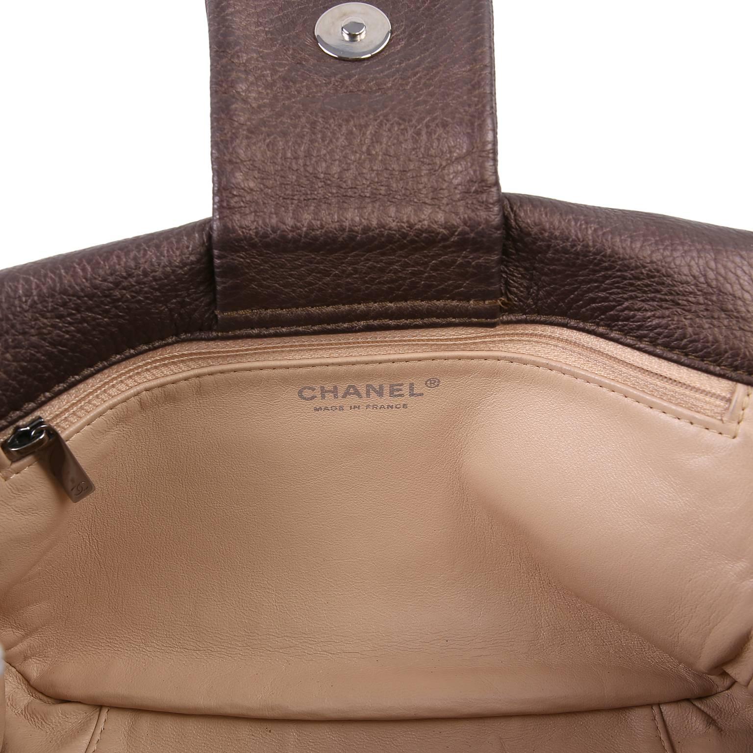 Chanel Copper Leather Accordion Messenger Flap Bag 3
