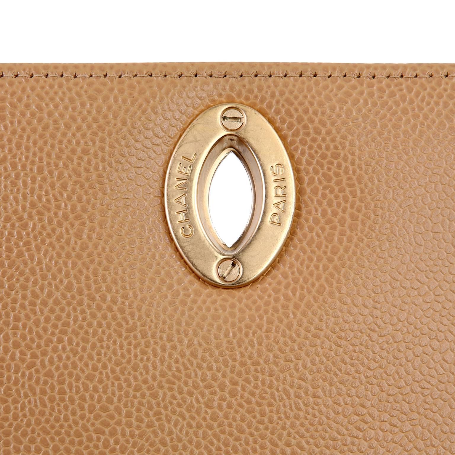 Chanel Beige Caviar Classic Flap Bag 5