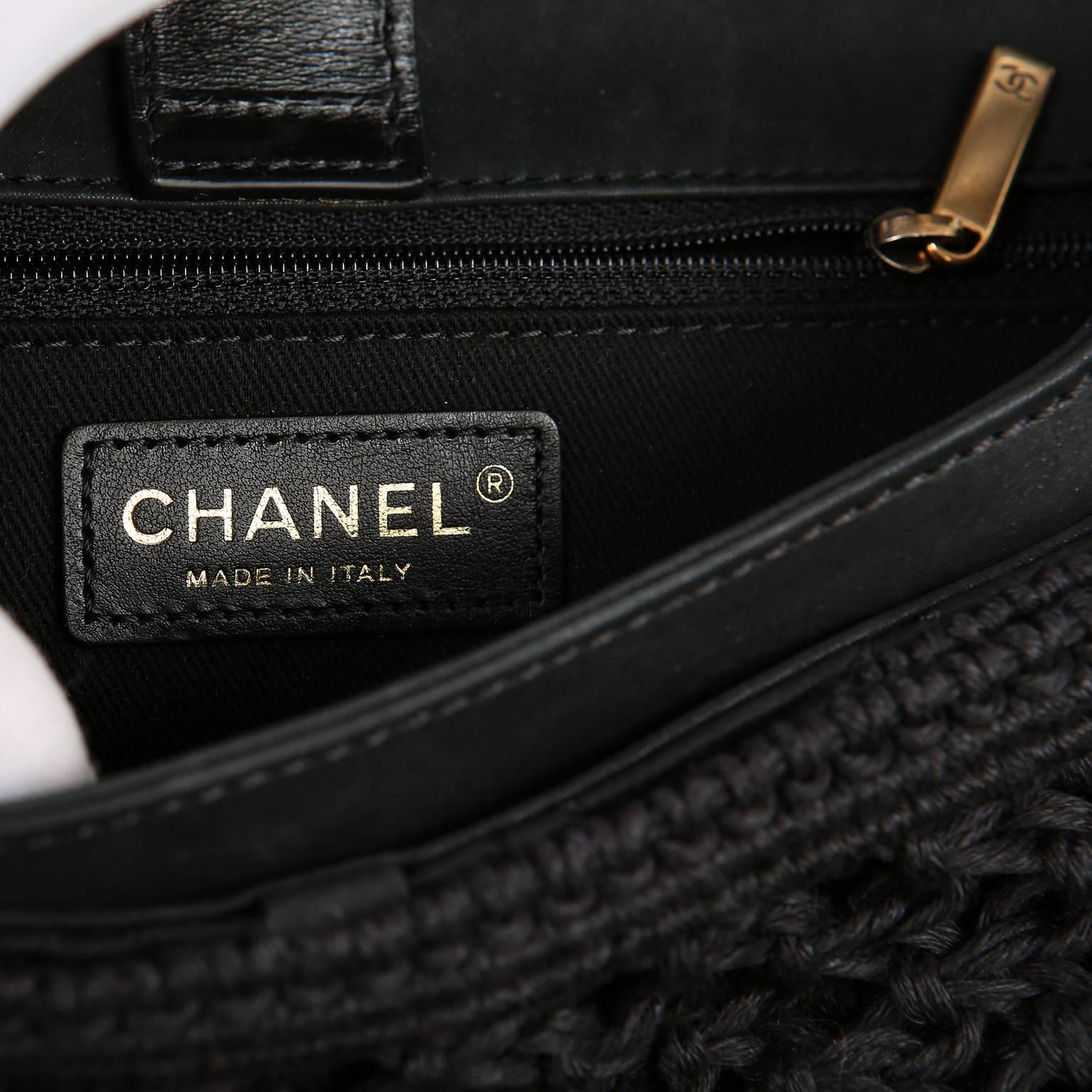 Chanel Black Bohemian Runway Tasseled Cross Body Bag- Crochet and Fringe 3