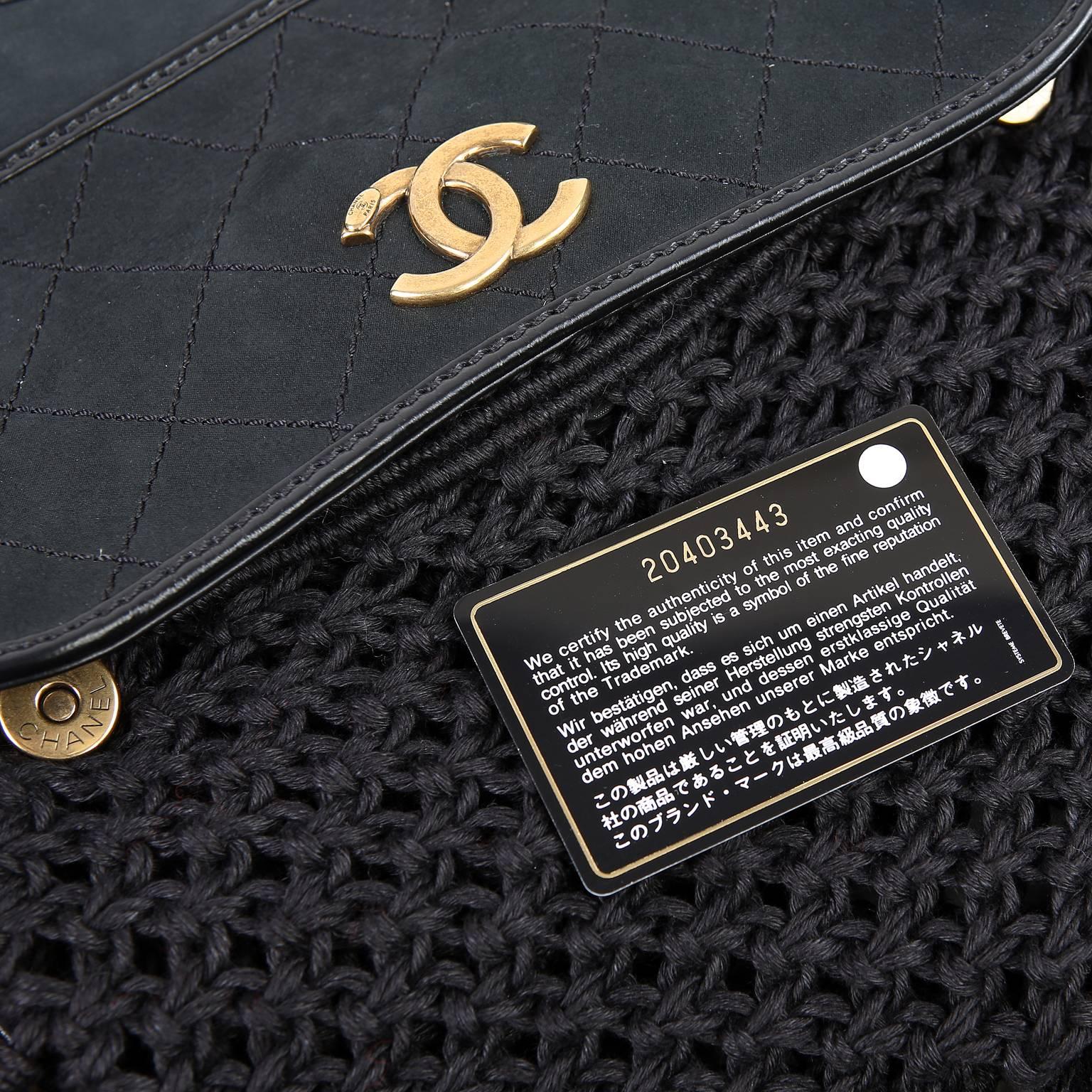 Chanel Black Bohemian Runway Tasseled Cross Body Bag- Crochet and Fringe 6