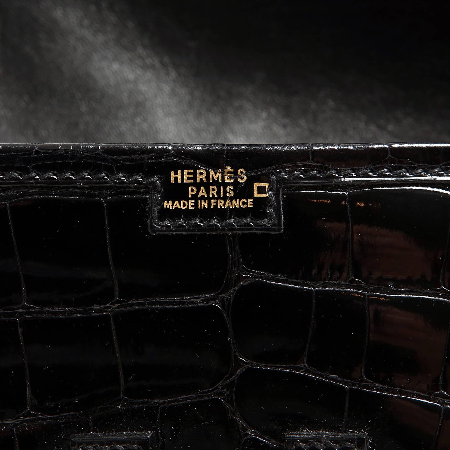 Hermès Black Alligator Jige Clutch 5