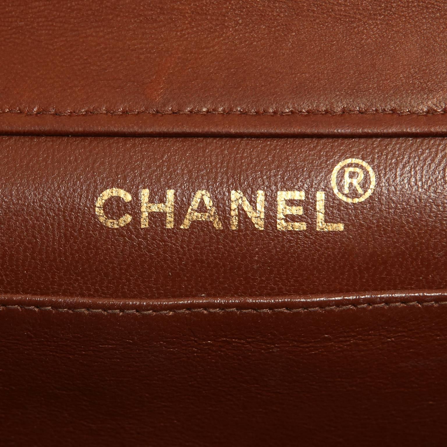 Chanel Brown Leather Double Sided Flap Bag- Gold Hardware 3