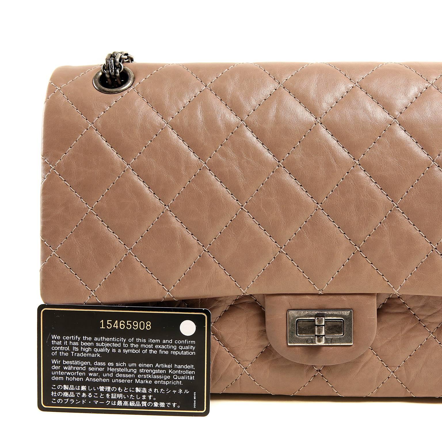 Chanel Camel Distressed Leather Reissue Flap Bag 2