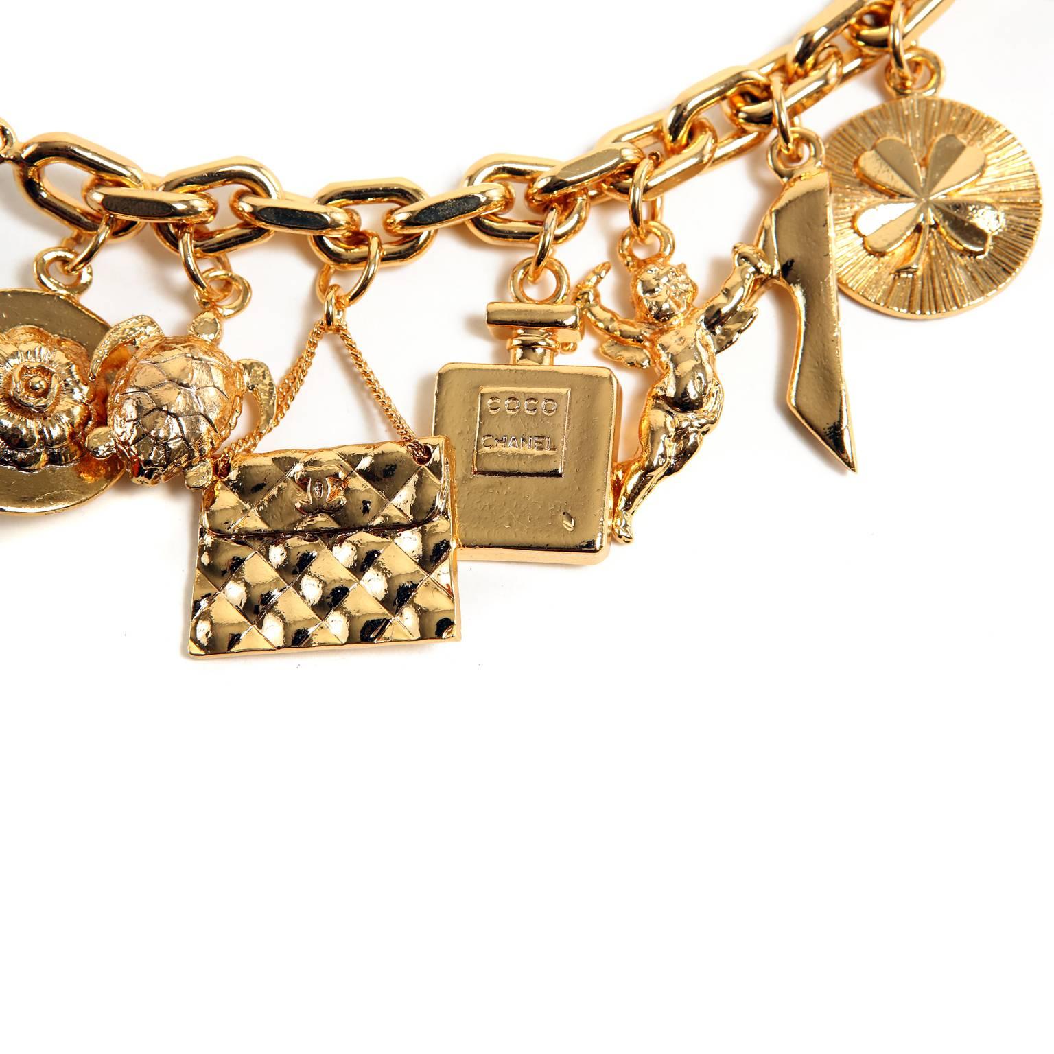 Chanel Gold Charm Bracelet- Vintage 1