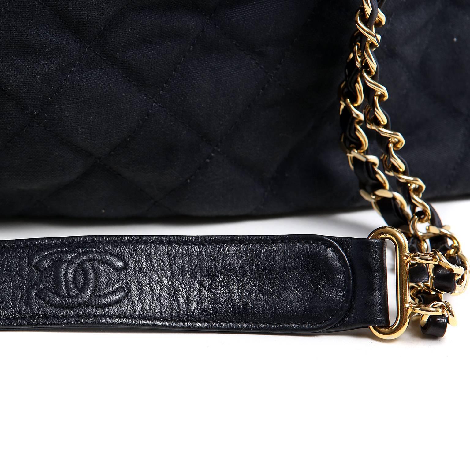 Chanel Black Quilted Canvas Drawstring Shoulder Bag 2