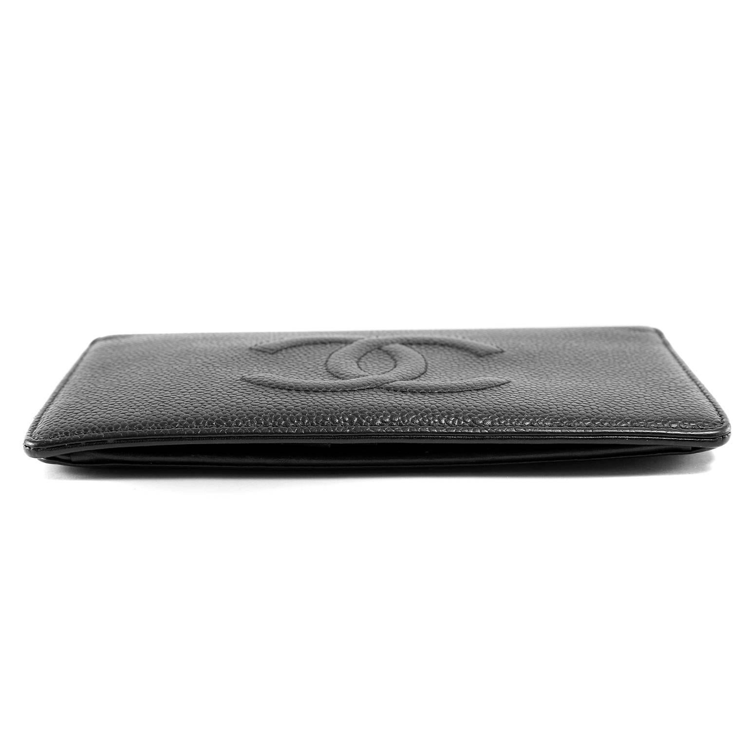 Chanel Black Caviar Large Bifold Wallet For Sale 1