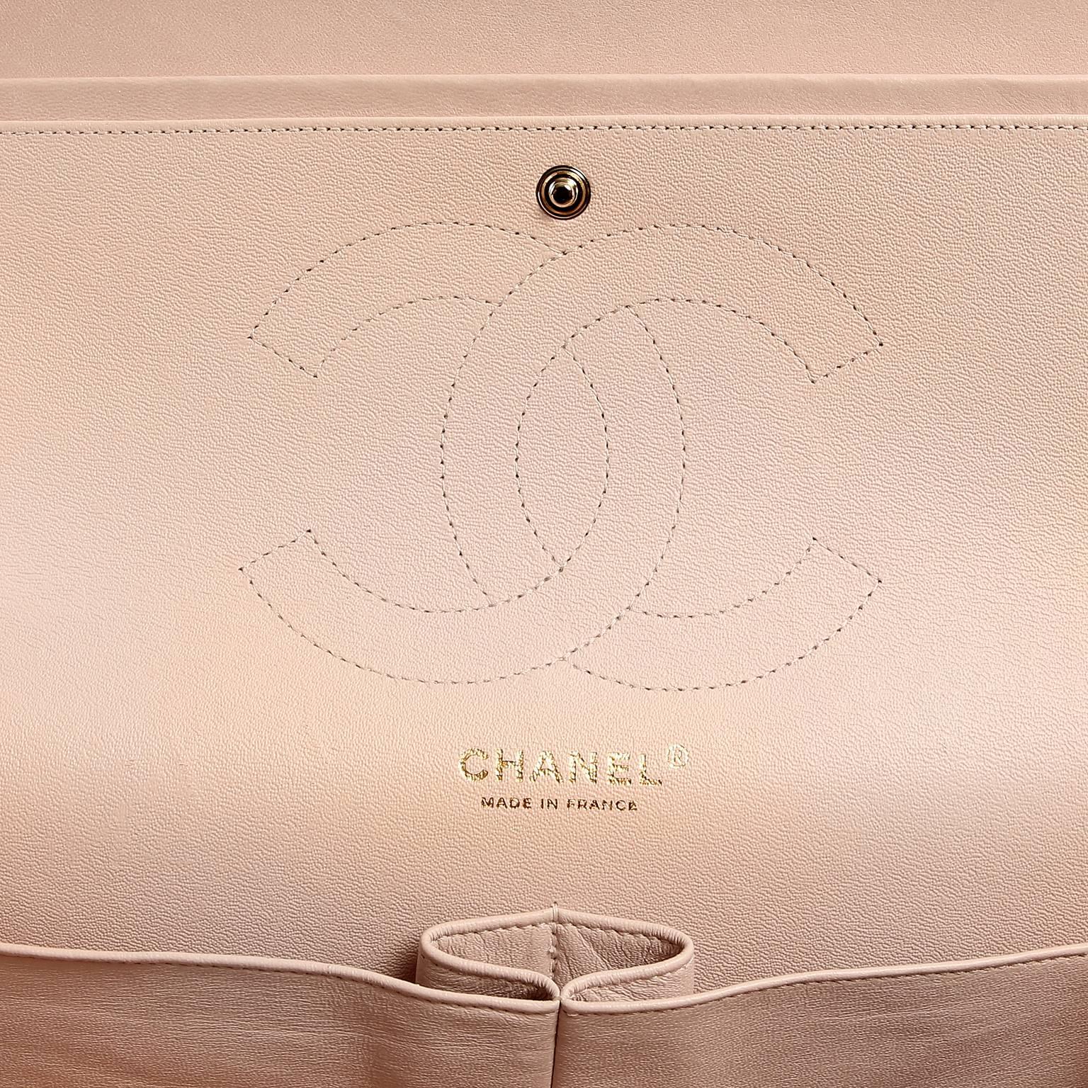 Chanel Light Pink Lambskin Jumbo Classic 2