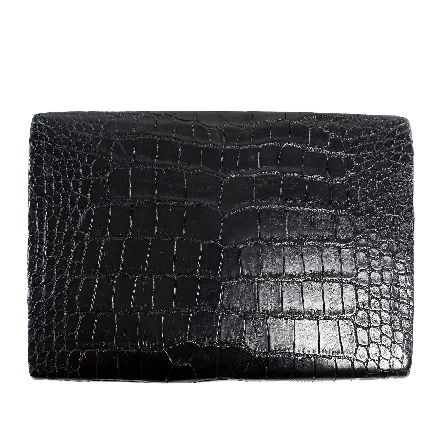 Black Paige Gamble Clack Alligator with Agate Clutch For Sale