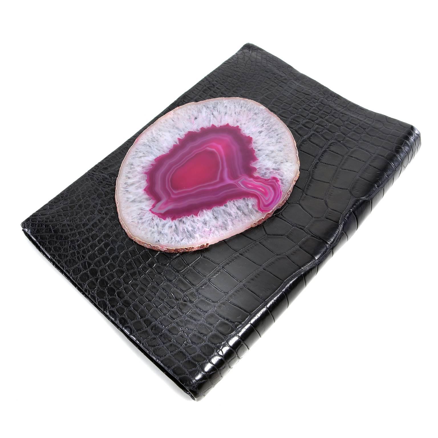 Women's Paige Gamble Clack Alligator with Agate Clutch For Sale