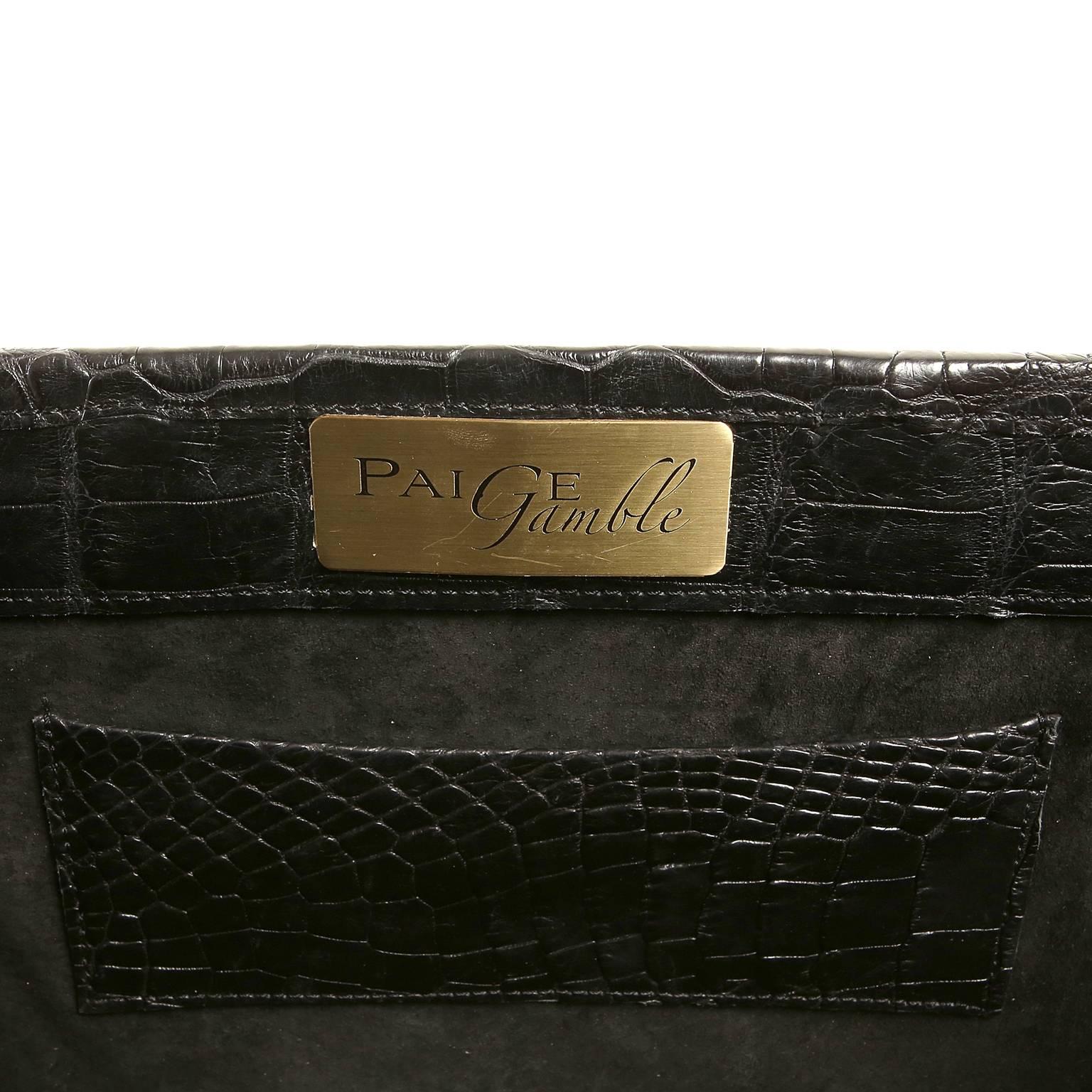 Paige Gamble Clack Alligator with Agate Clutch For Sale 4