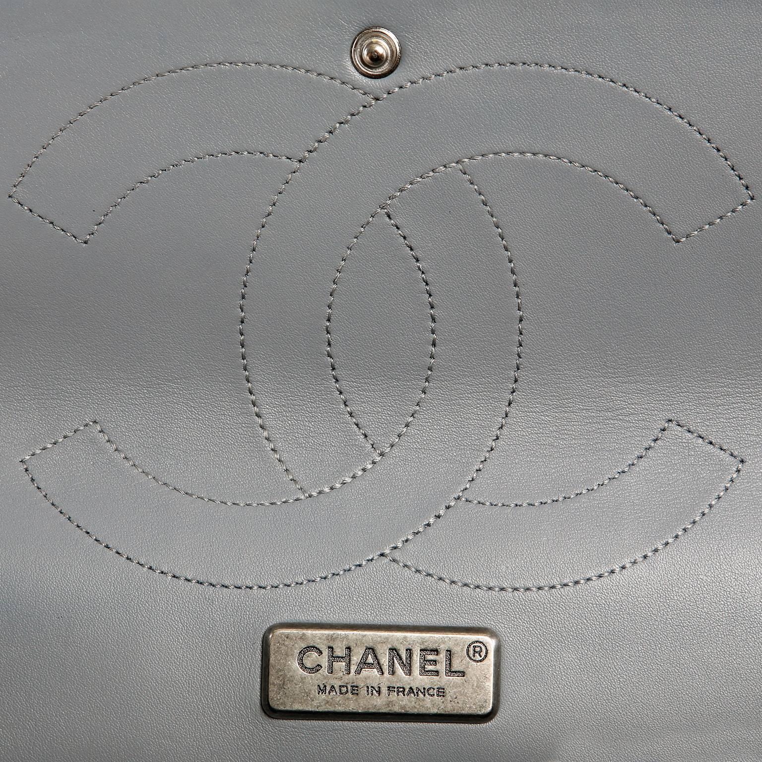 Chanel Blue Slate Python 2.55 Reissue Double Flap Bag 3