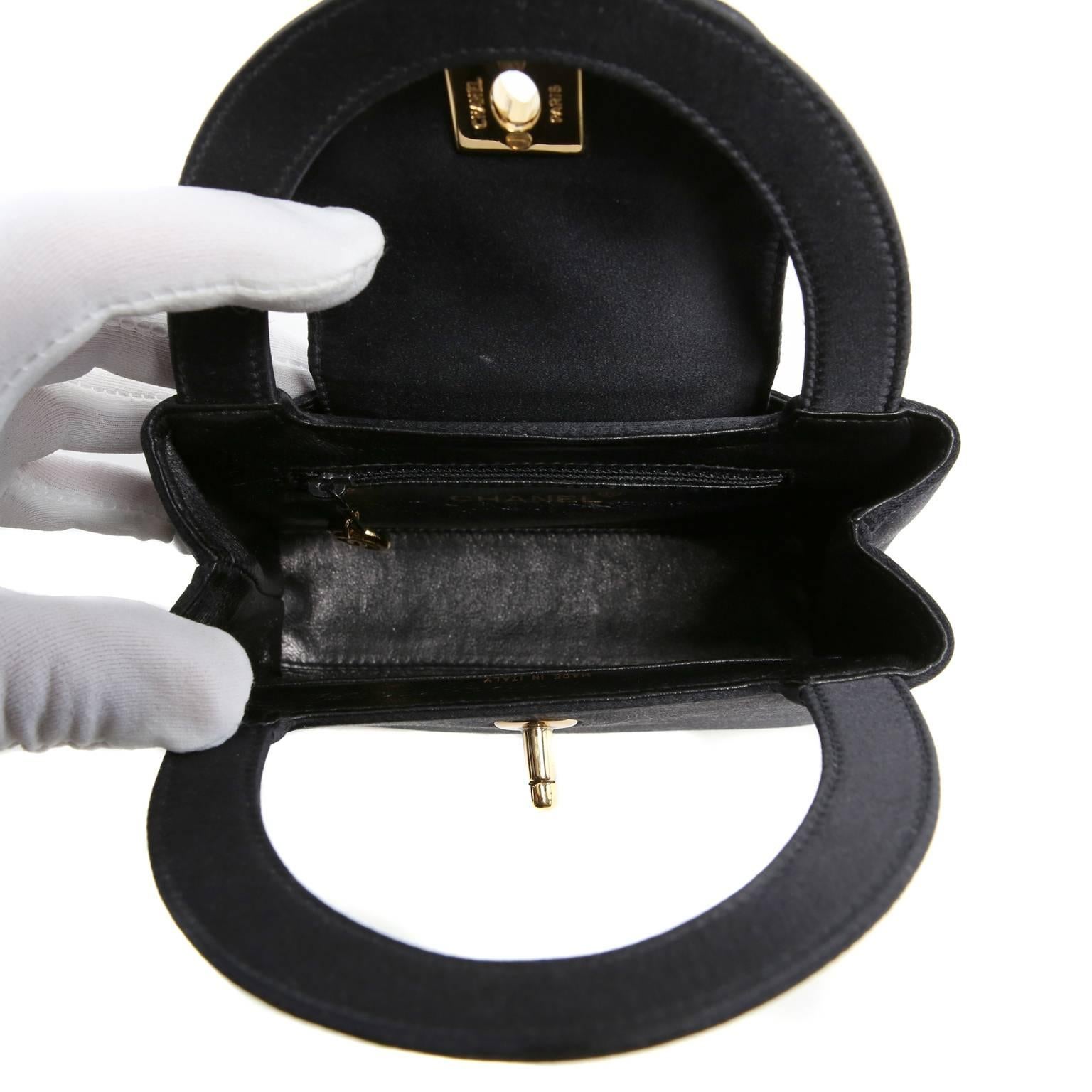Chanel Black Satin Evening Bag 2