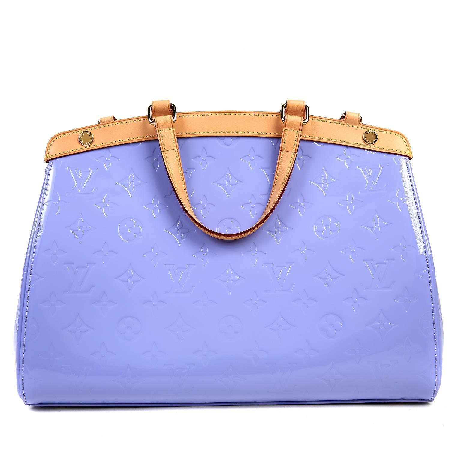 Purple Louis Vuitton Lavender Monogram Vernis Leather Brea MM For Sale