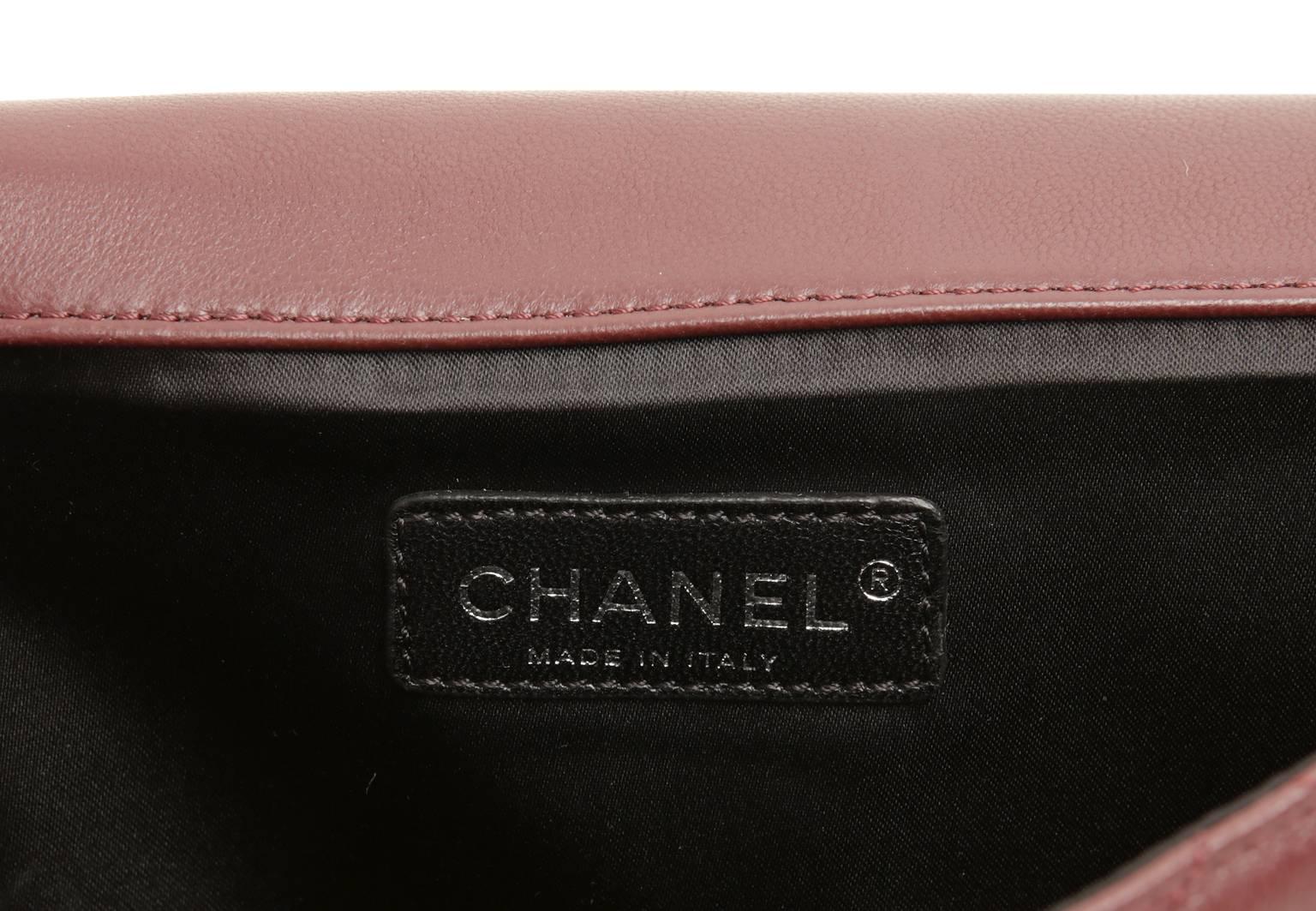 Chanel Bordeaux Leather XL Clutch For Sale 3