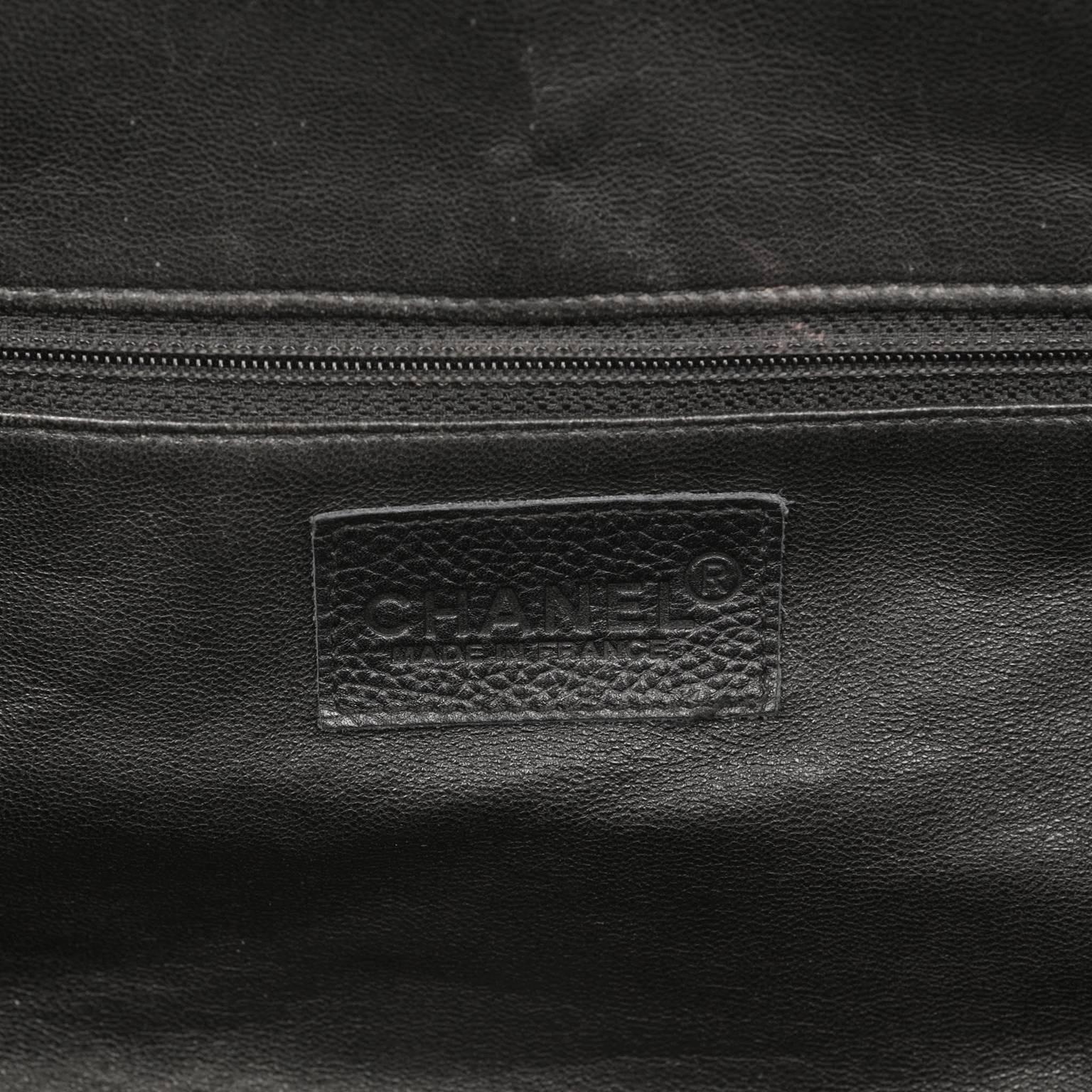 Chanel Black Leather Overnight Travel Bag- Unisex For Sale 3