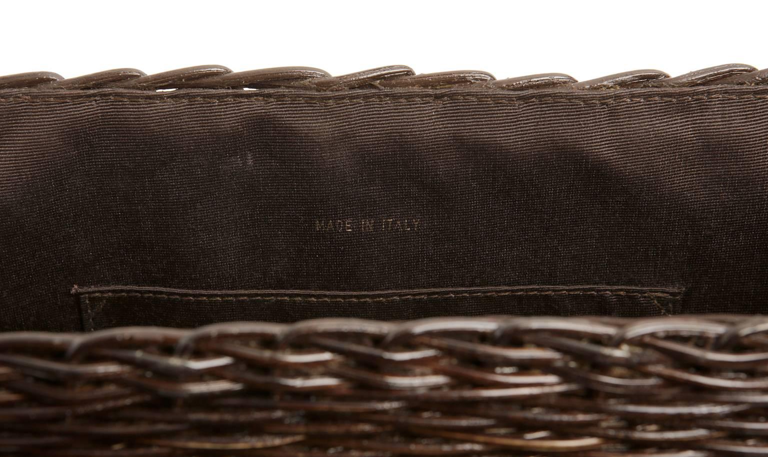 Chanel Vintage Brown Wicker Picnic Basket Bag 1