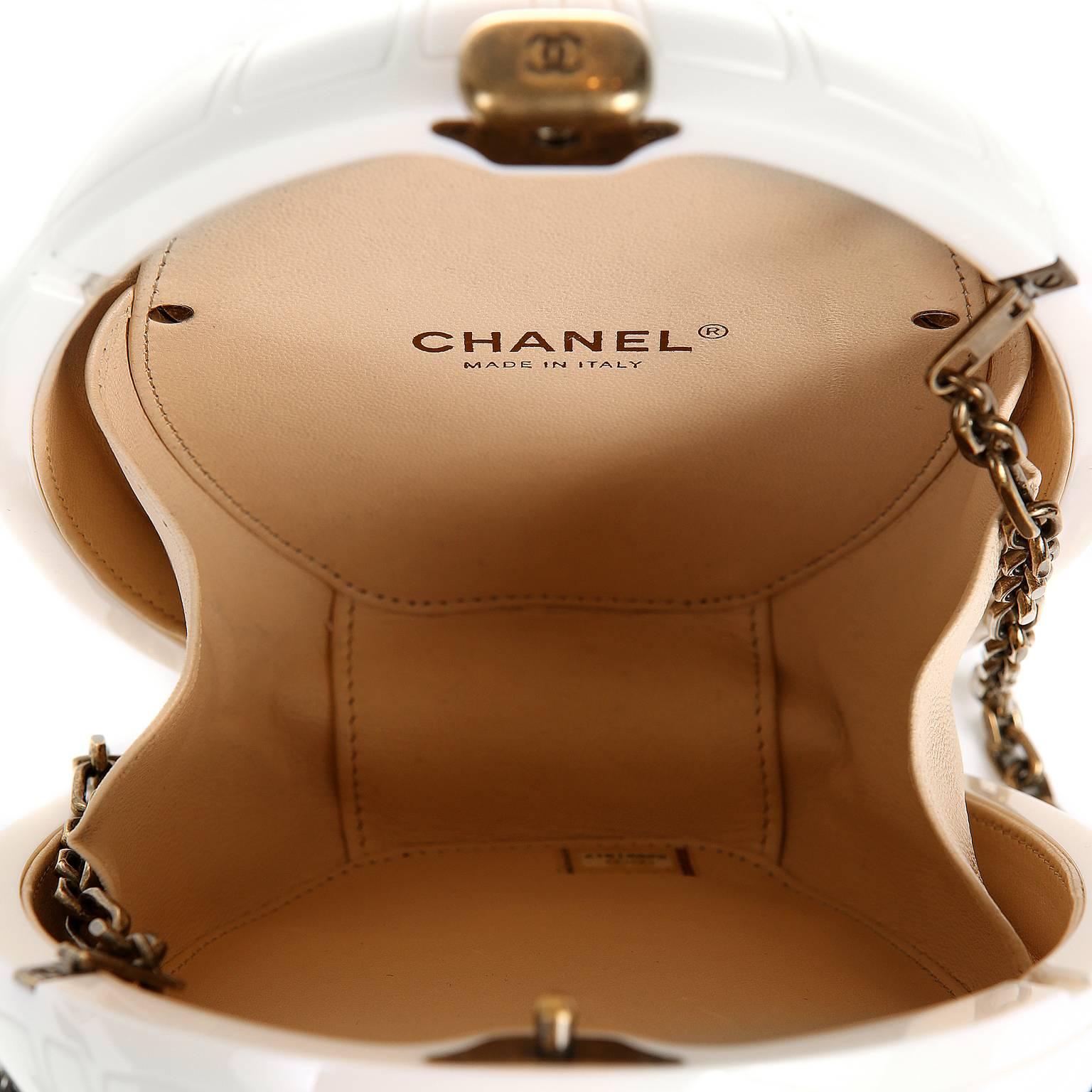 Chanel Ivory Resin Turtle Shell Print Bag with Strap- 2016 CRUISE For Sale 3