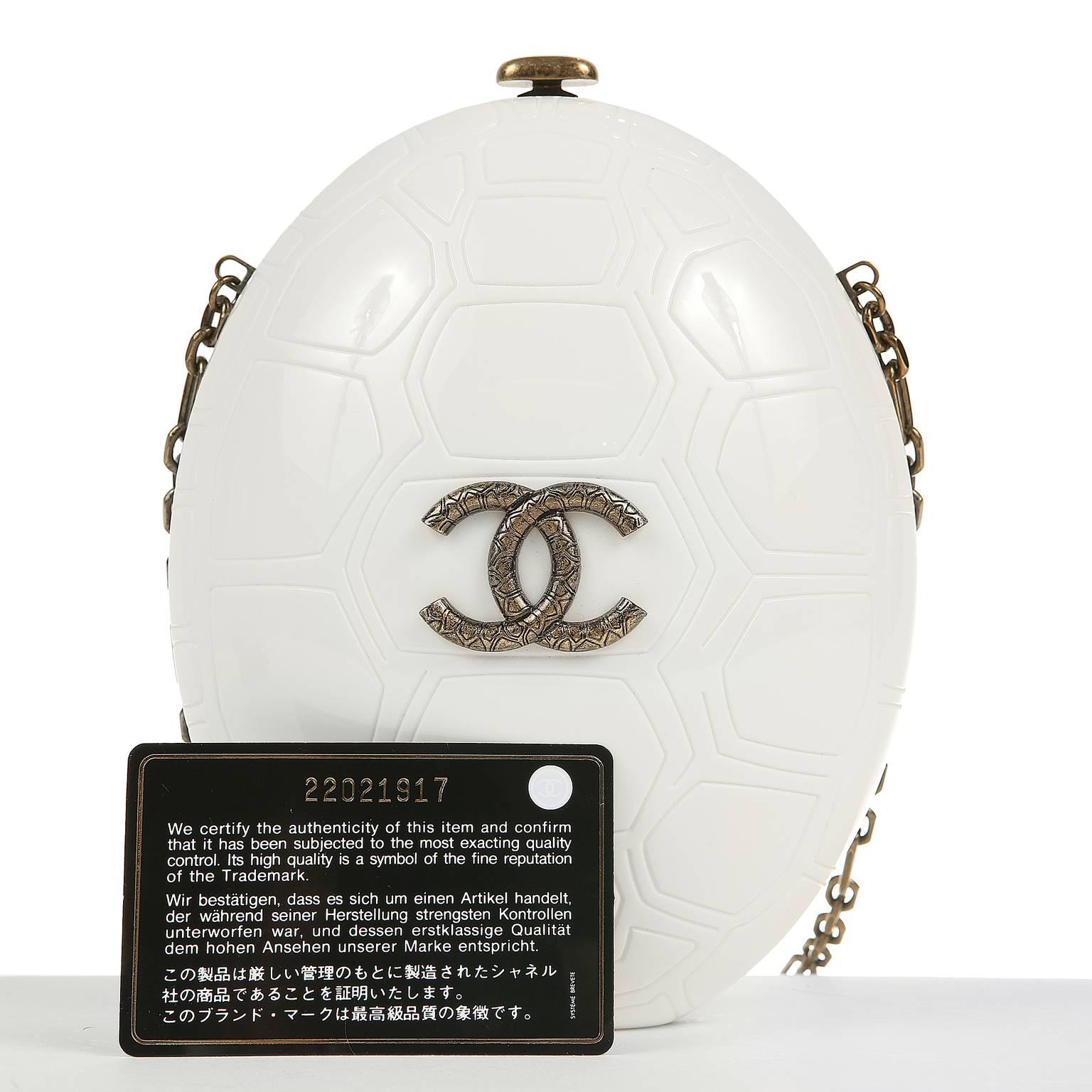 Chanel Ivory Resin Turtle Shell Print Bag with Strap- 2016 CRUISE For Sale 5