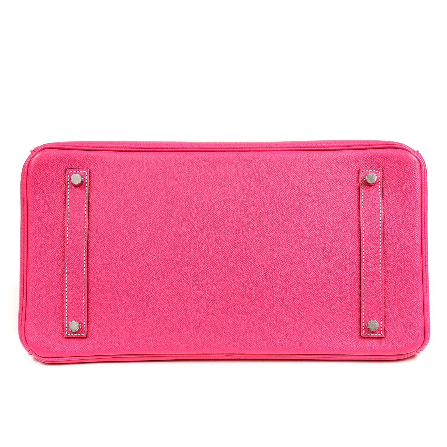 Pink Hermès Rose Tyrien Epsom Leather 35 cm Birkin Bag with PHW