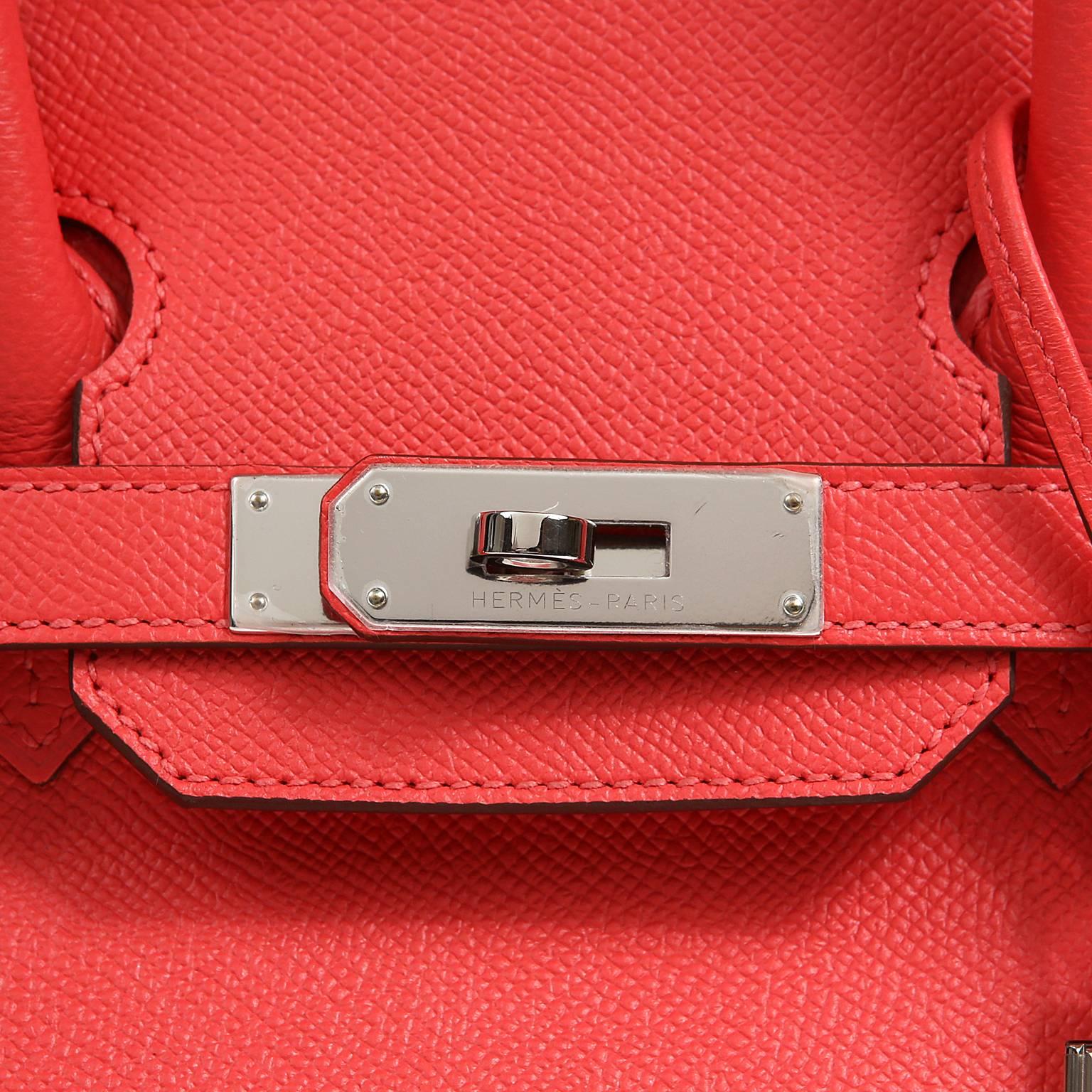 Women's Hermès Rose Jaipur Epsom Leather 30 cm Birkin with PHW