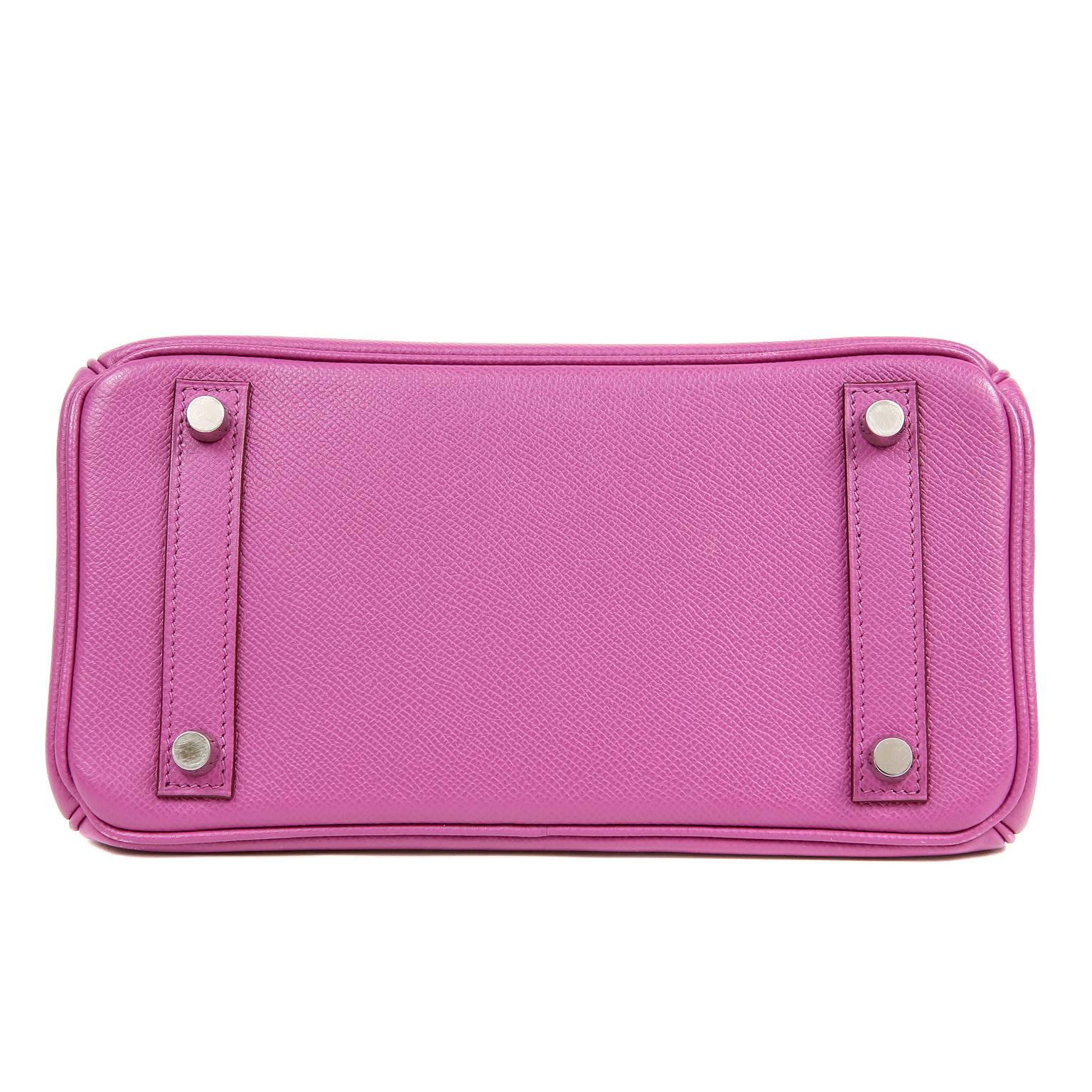 Hermès Anemone Purple Epsom 25 cm Birkin Bag In Excellent Condition For Sale In Malibu, CA