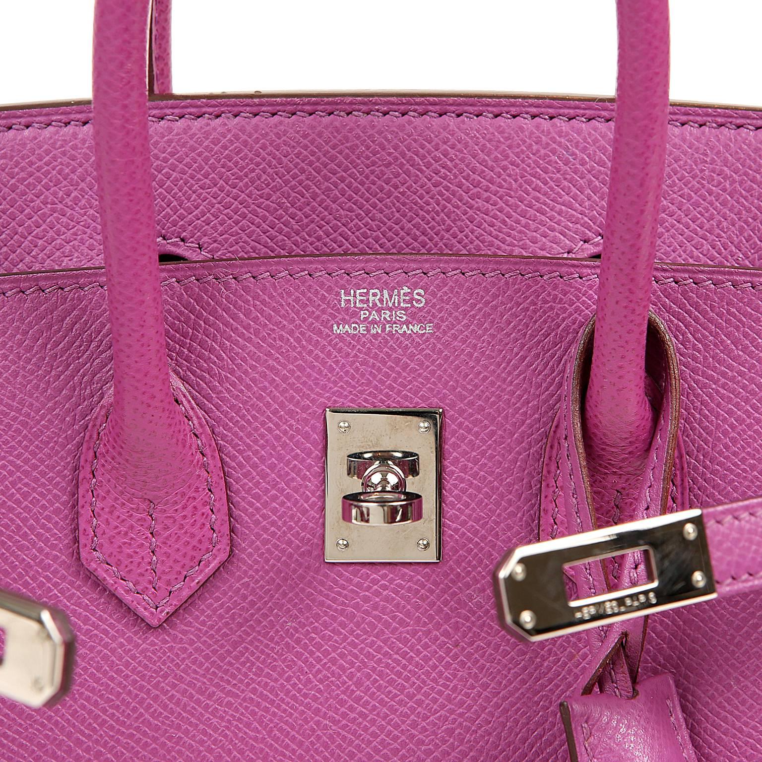 Hermès Anemone Purple Epsom 25 cm Birkin Bag For Sale 2
