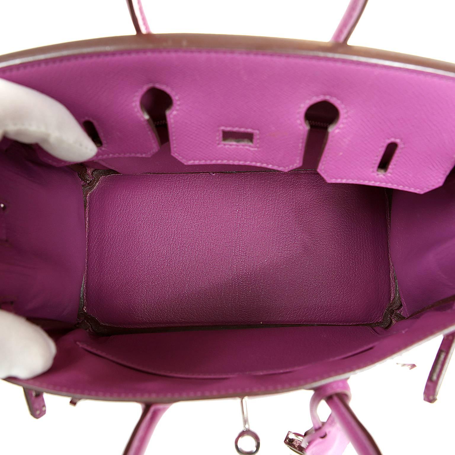 Hermès Anemone Purple Epsom 25 cm Birkin Bag For Sale 4