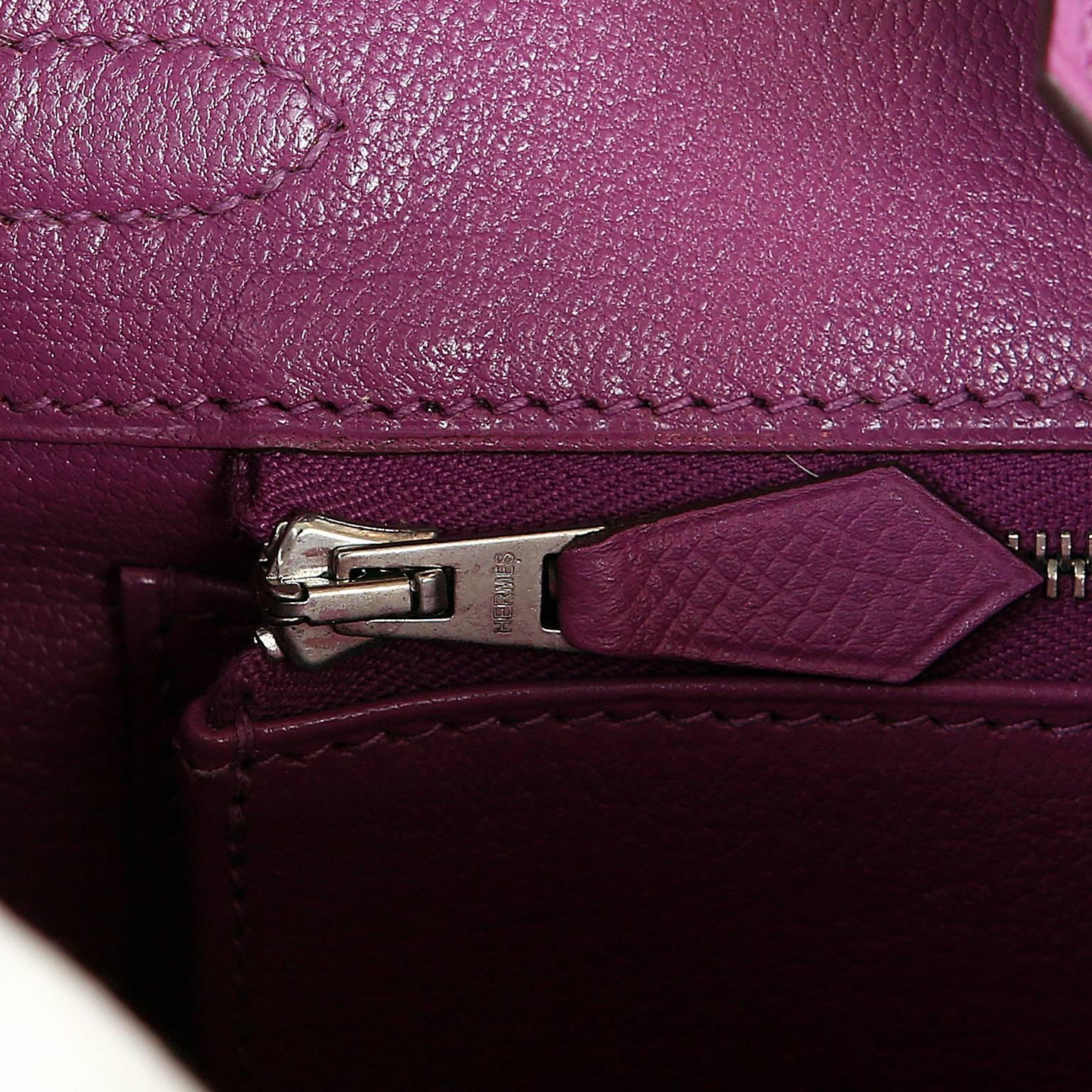Hermès Anemone Purple Epsom 25 cm Birkin Bag For Sale 5