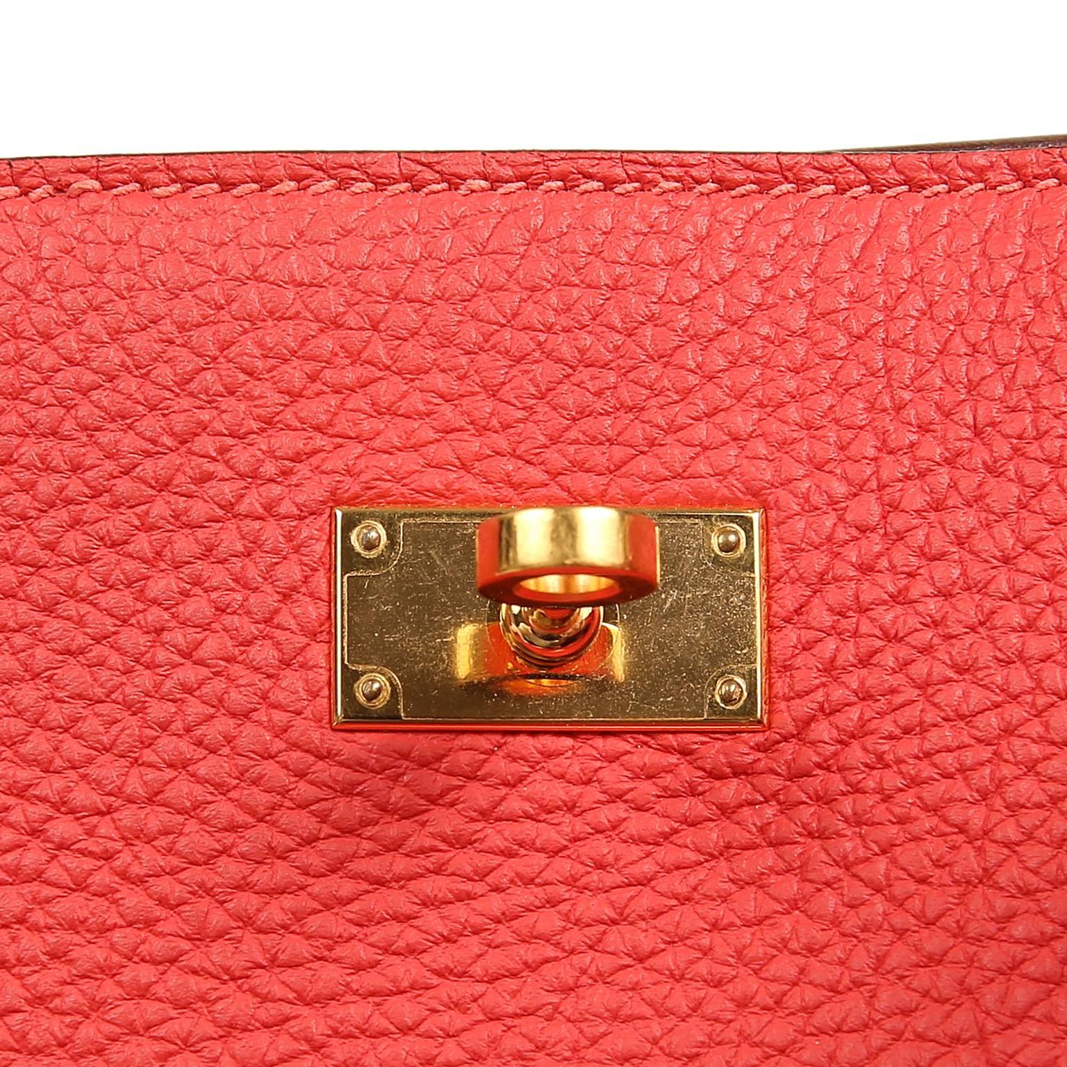 Hermès Geranium 26 cm So Kelly Shoulder Bag For Sale 1