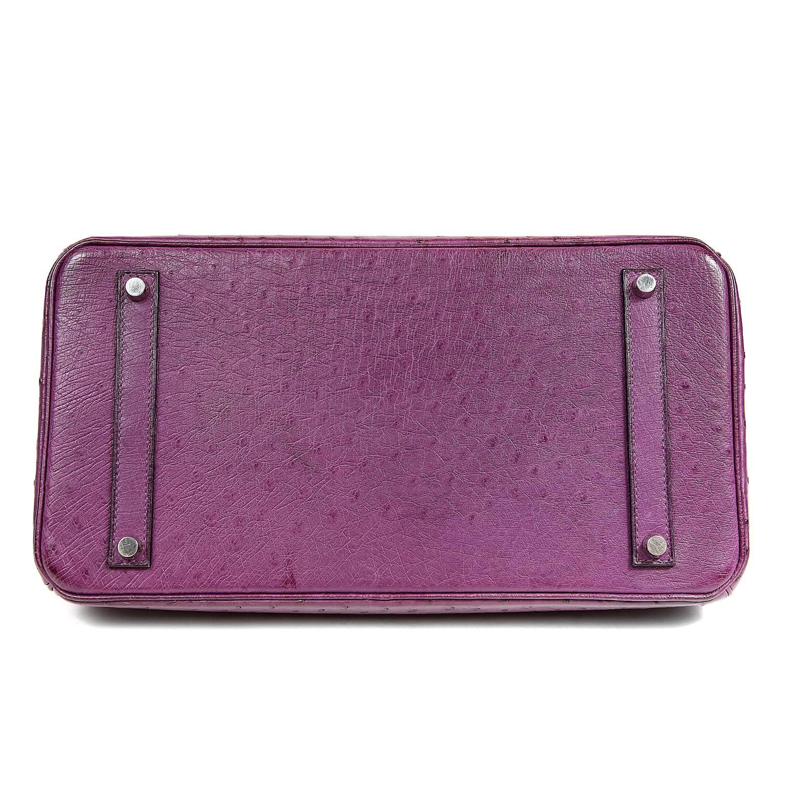 Women's Hermès Iris Purple Ostrich 35 cm Birkin with PHW