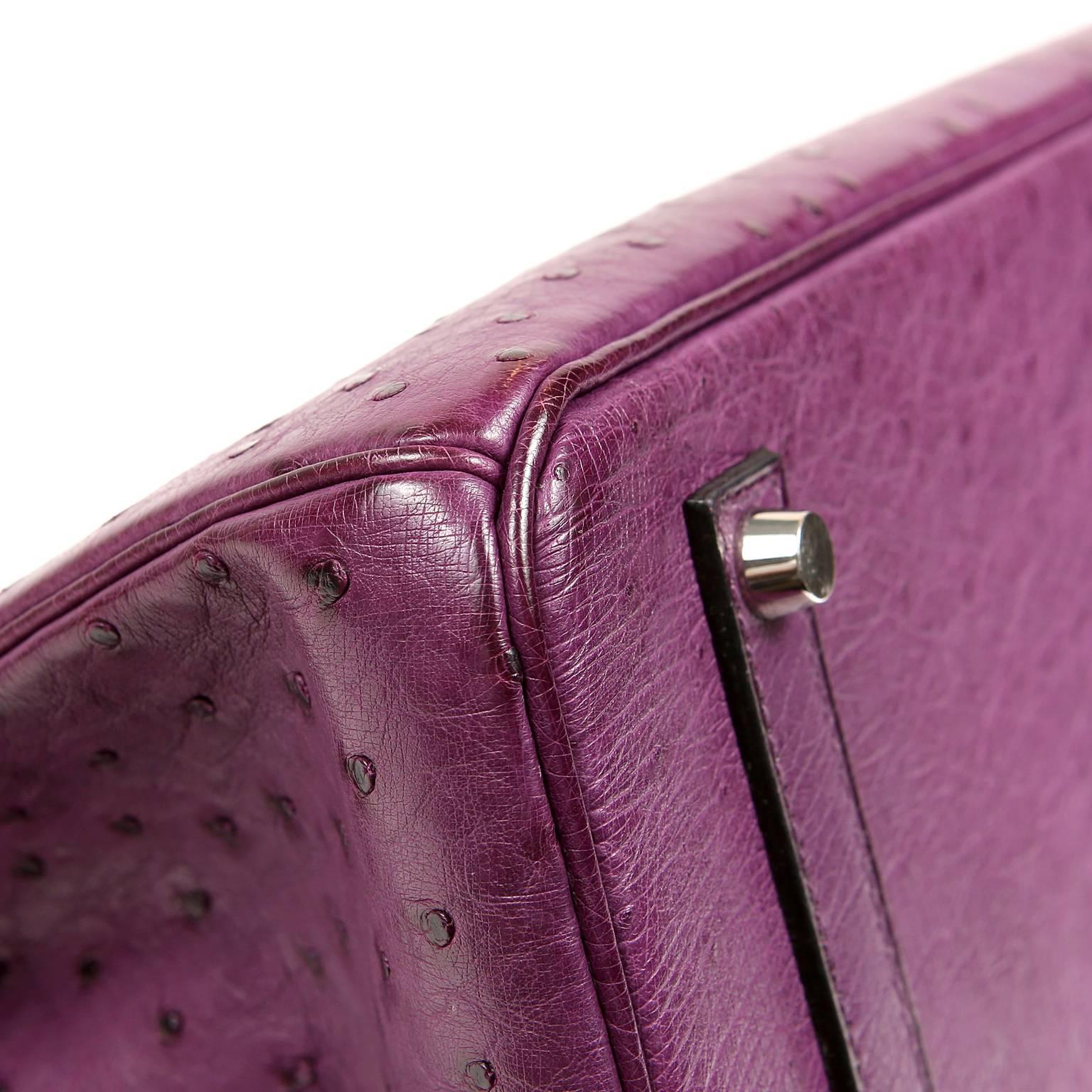 Hermès Iris Purple Ostrich 35 cm Birkin with PHW 1
