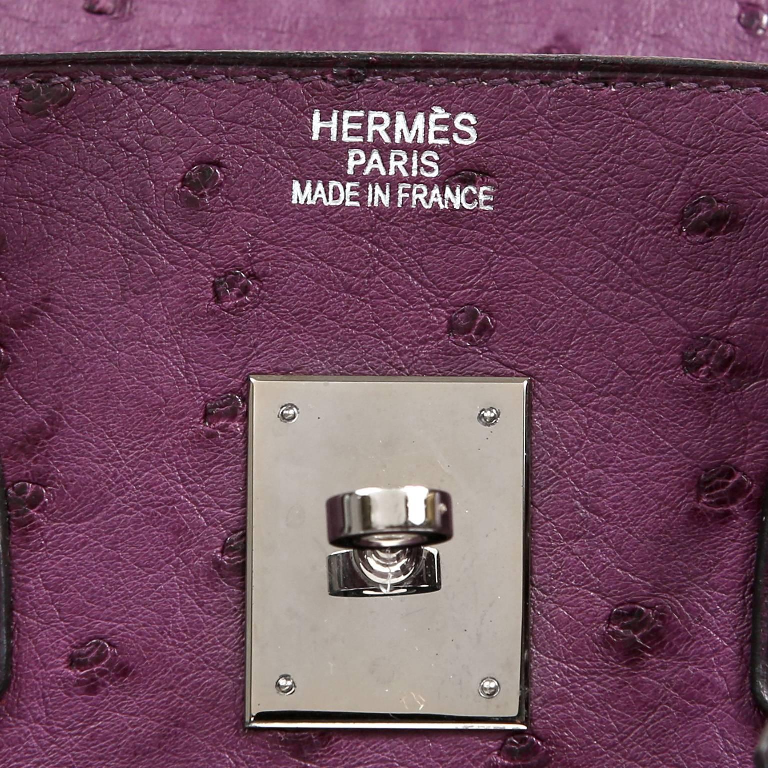 Hermès Iris Purple Ostrich 35 cm Birkin with PHW 3