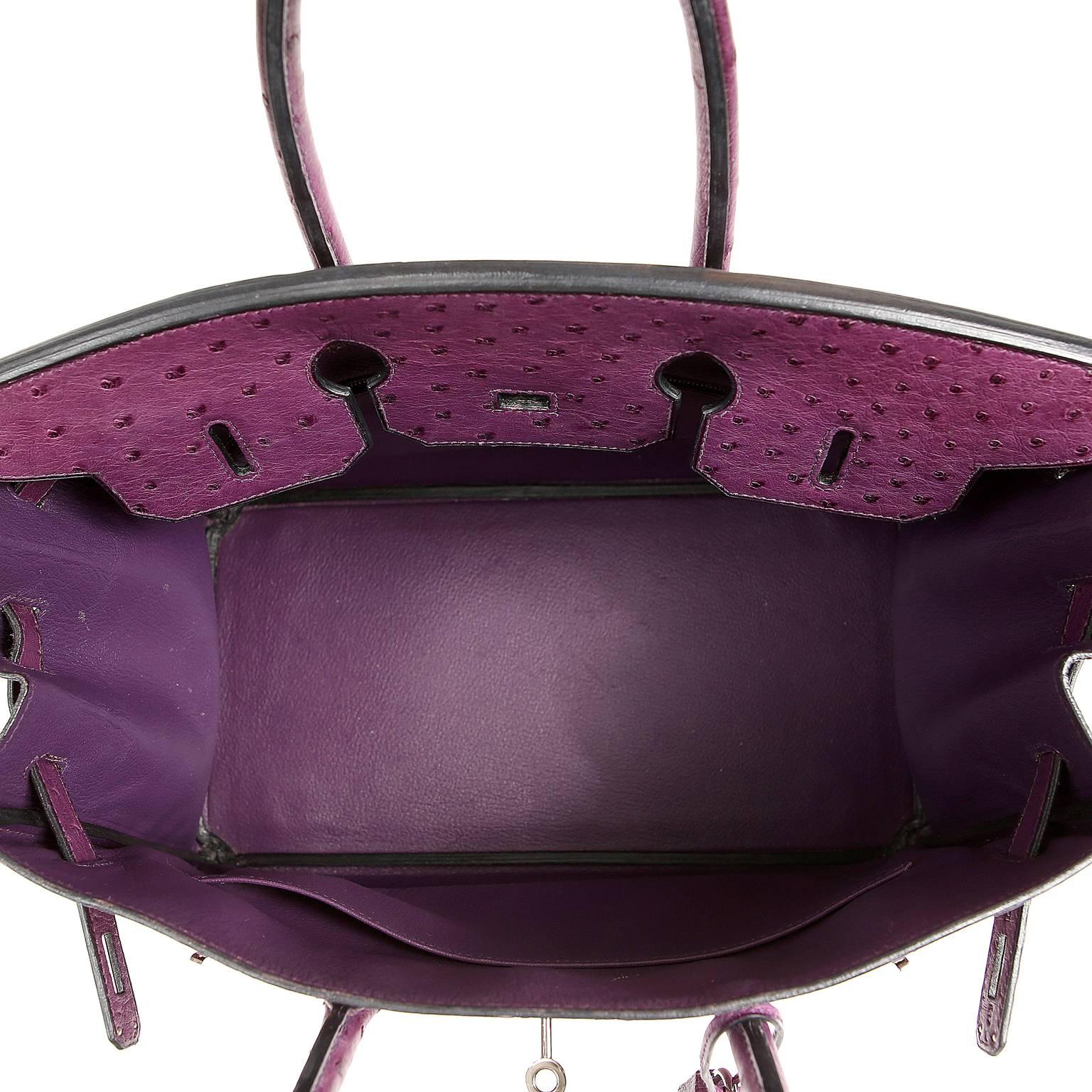 Hermès Iris Purple Ostrich 35 cm Birkin with PHW 5