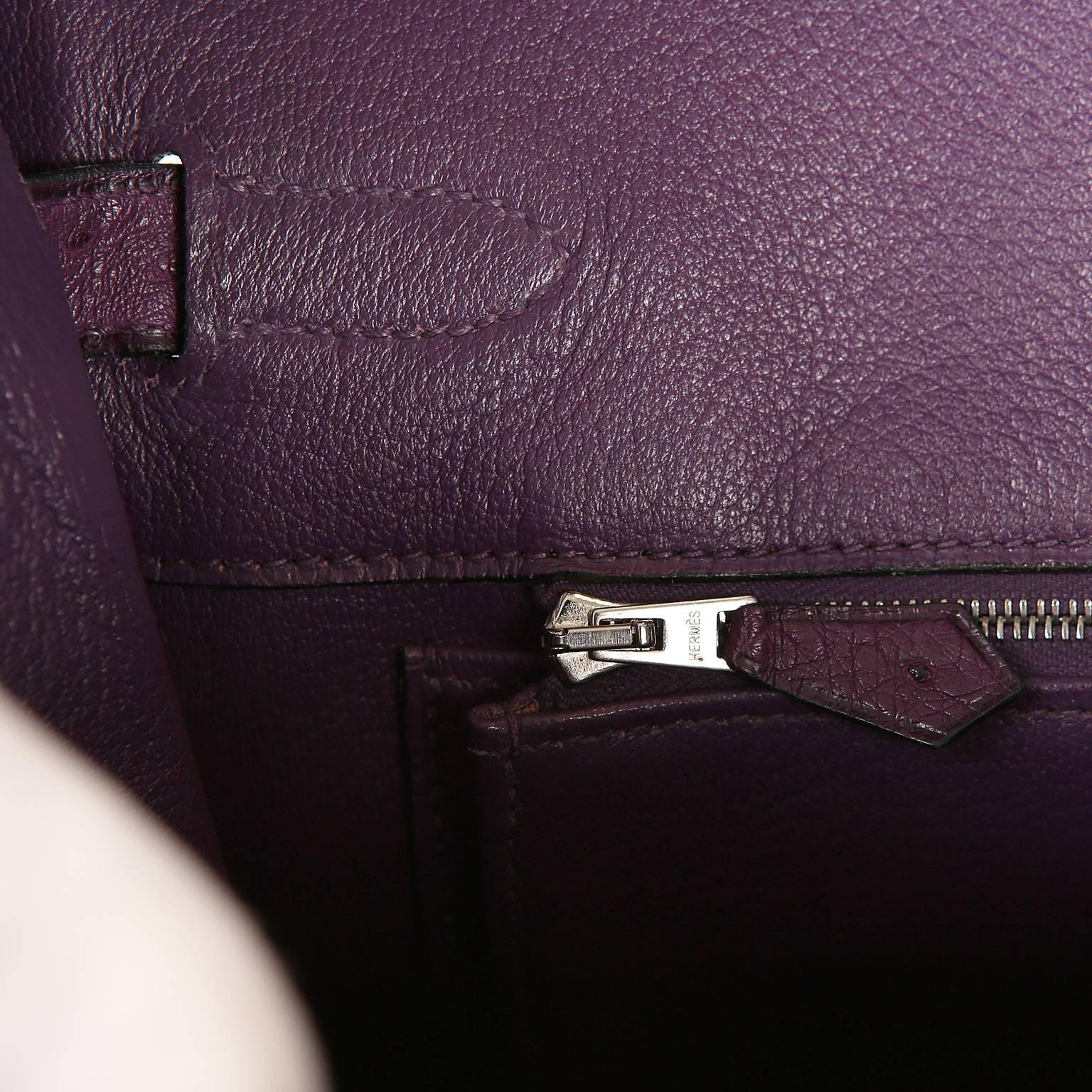 Hermès Iris Purple Ostrich 35 cm Birkin with PHW 6