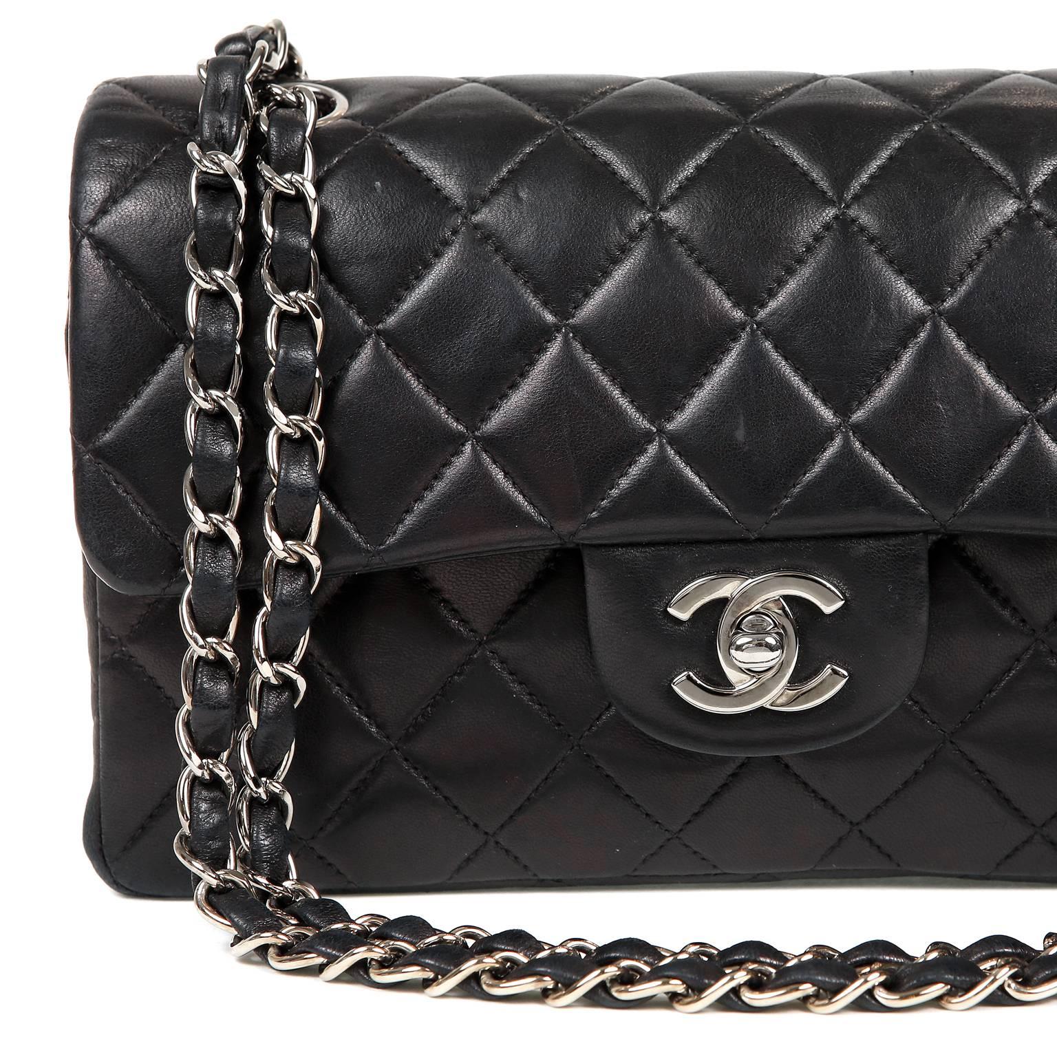 Chanel Black Lambskin Classic Double Flap Shoulder Bag- Medium 1