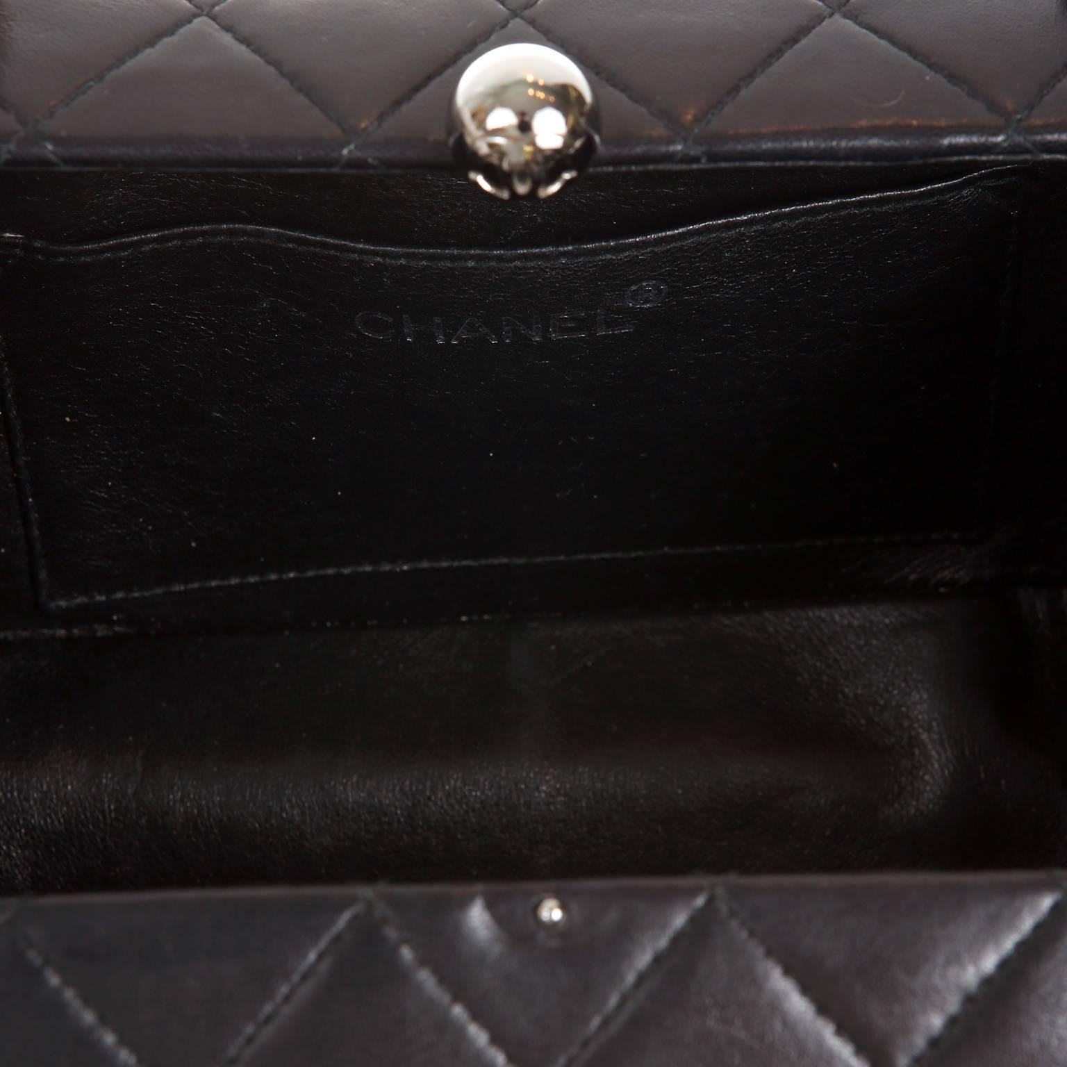 Chanel Black Quilted Leather Mini Box Bag For Sale 3