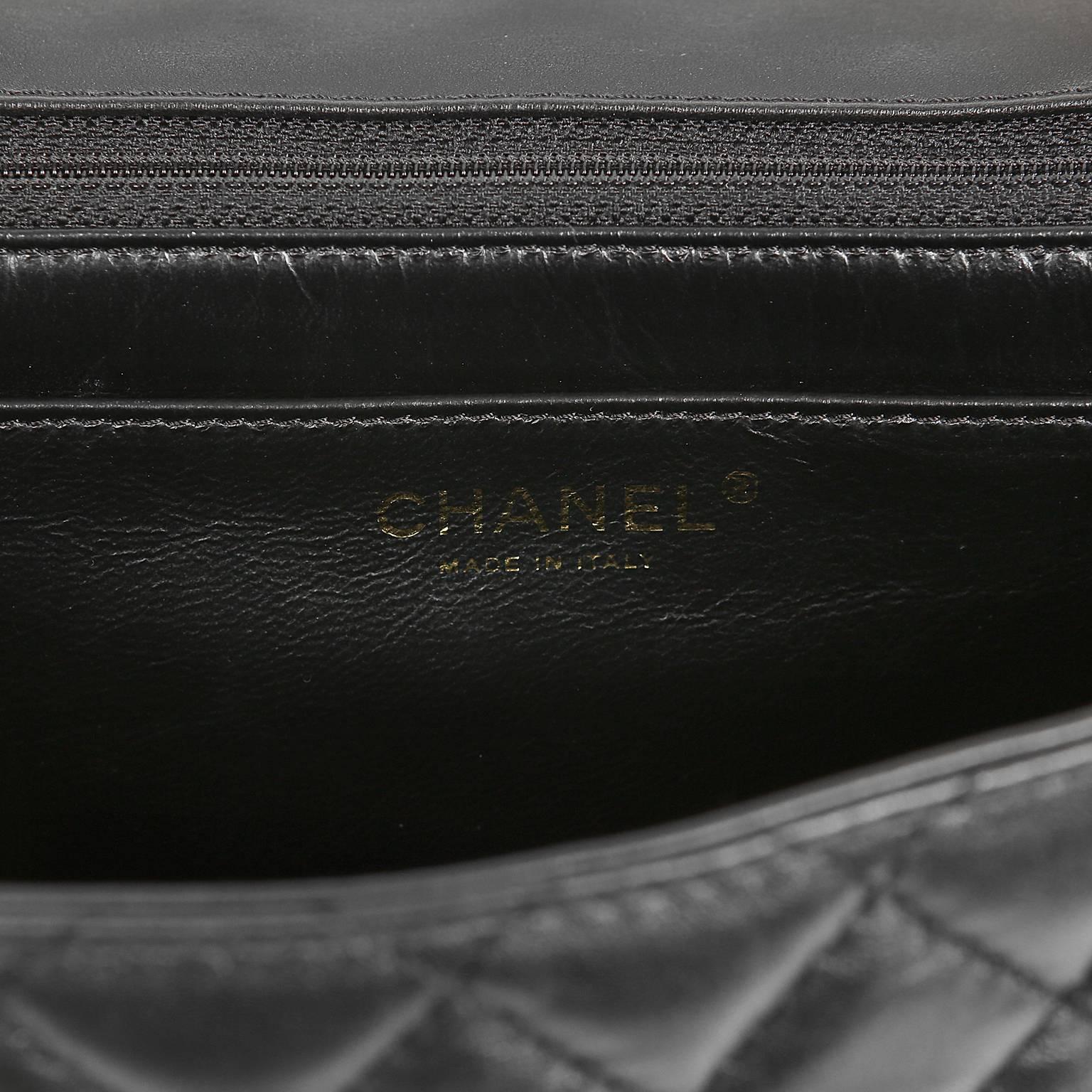 Chanel Black Quilted Leather Mademoiselle Flap Bag For Sale 3